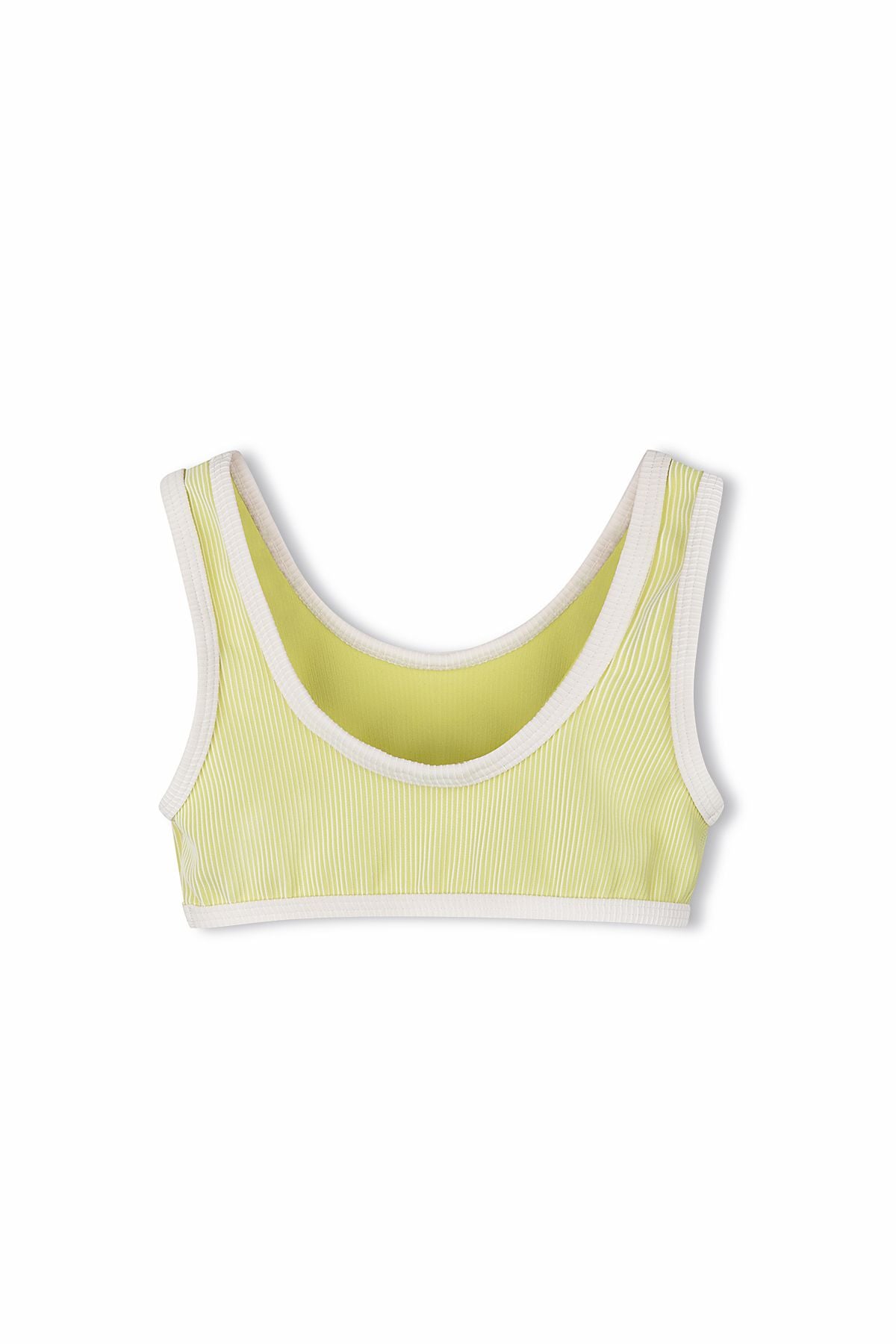 zulu & zephyr mini stripe rib scoop bikini top - citrus