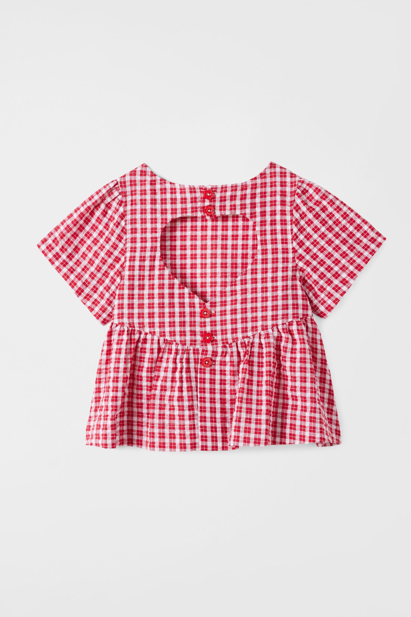 cubby poppy top - ruby check