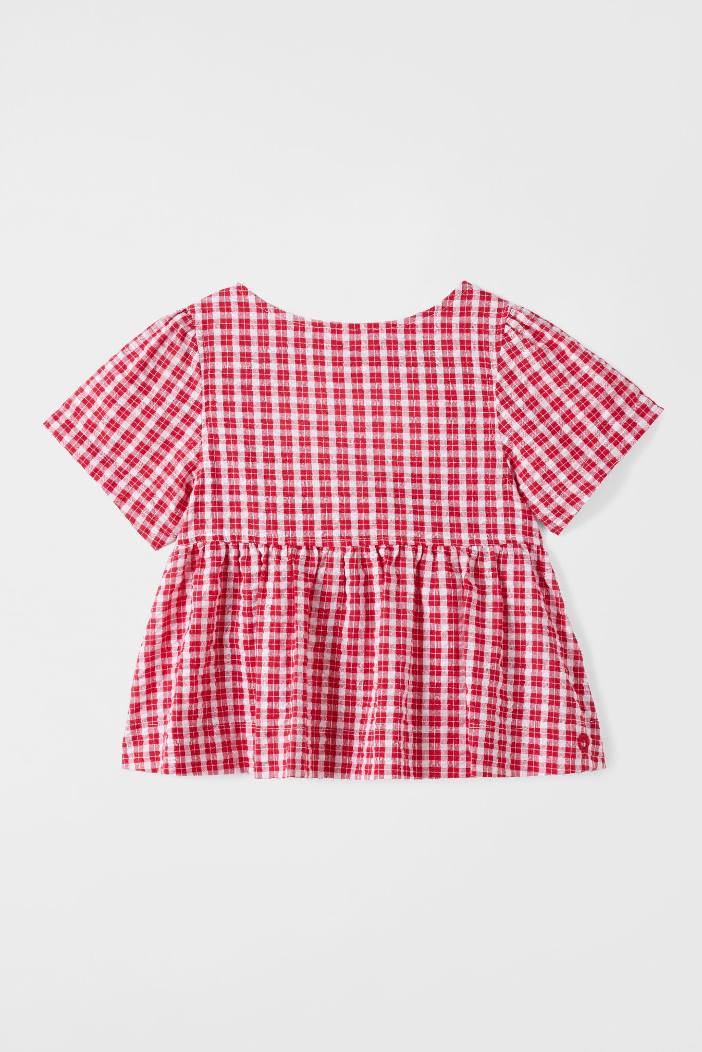 cubby poppy top - ruby check