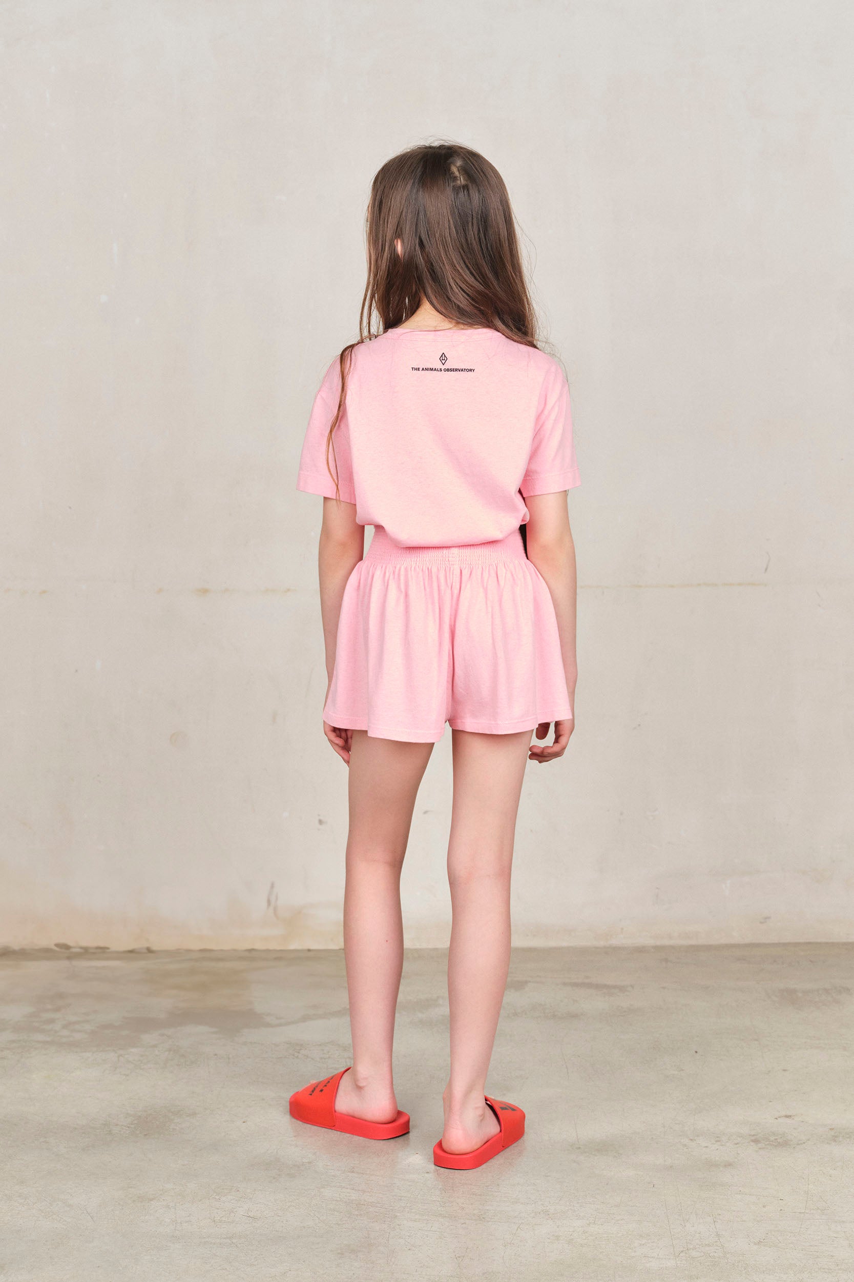 the animals observatory pink love ostrich kids shorts