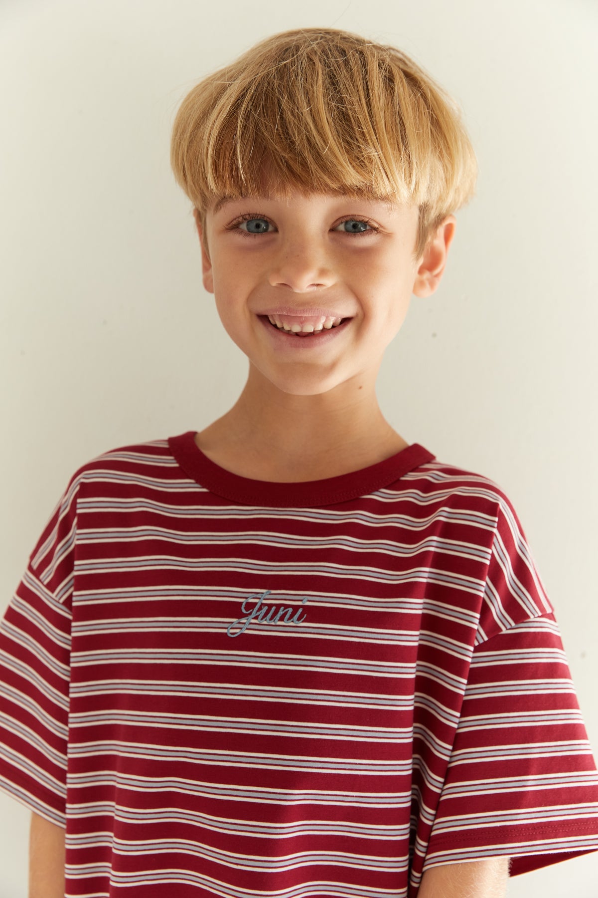 juni jnr zion tee - cherry stripe