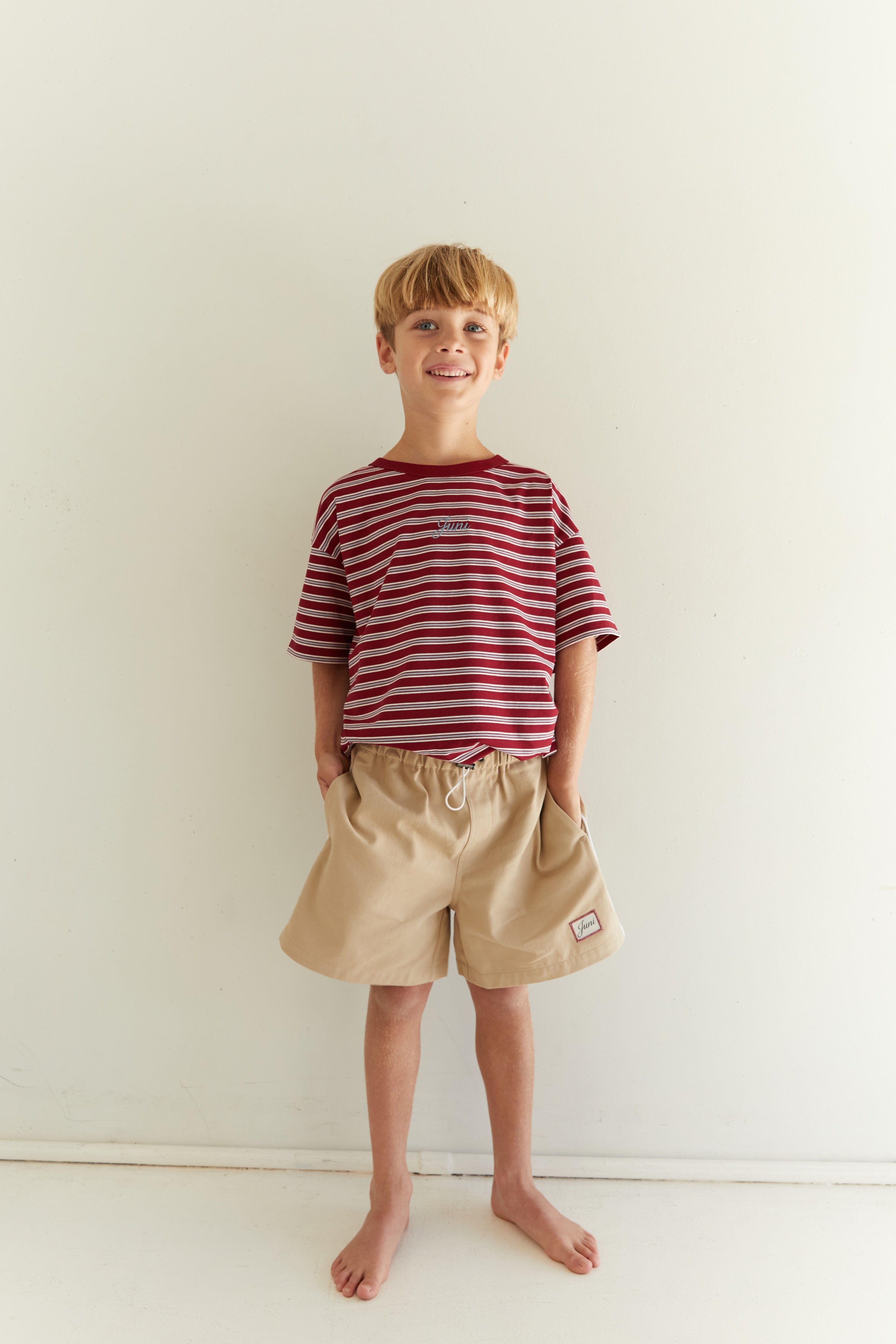 juni jnr zion tee - cherry stripe