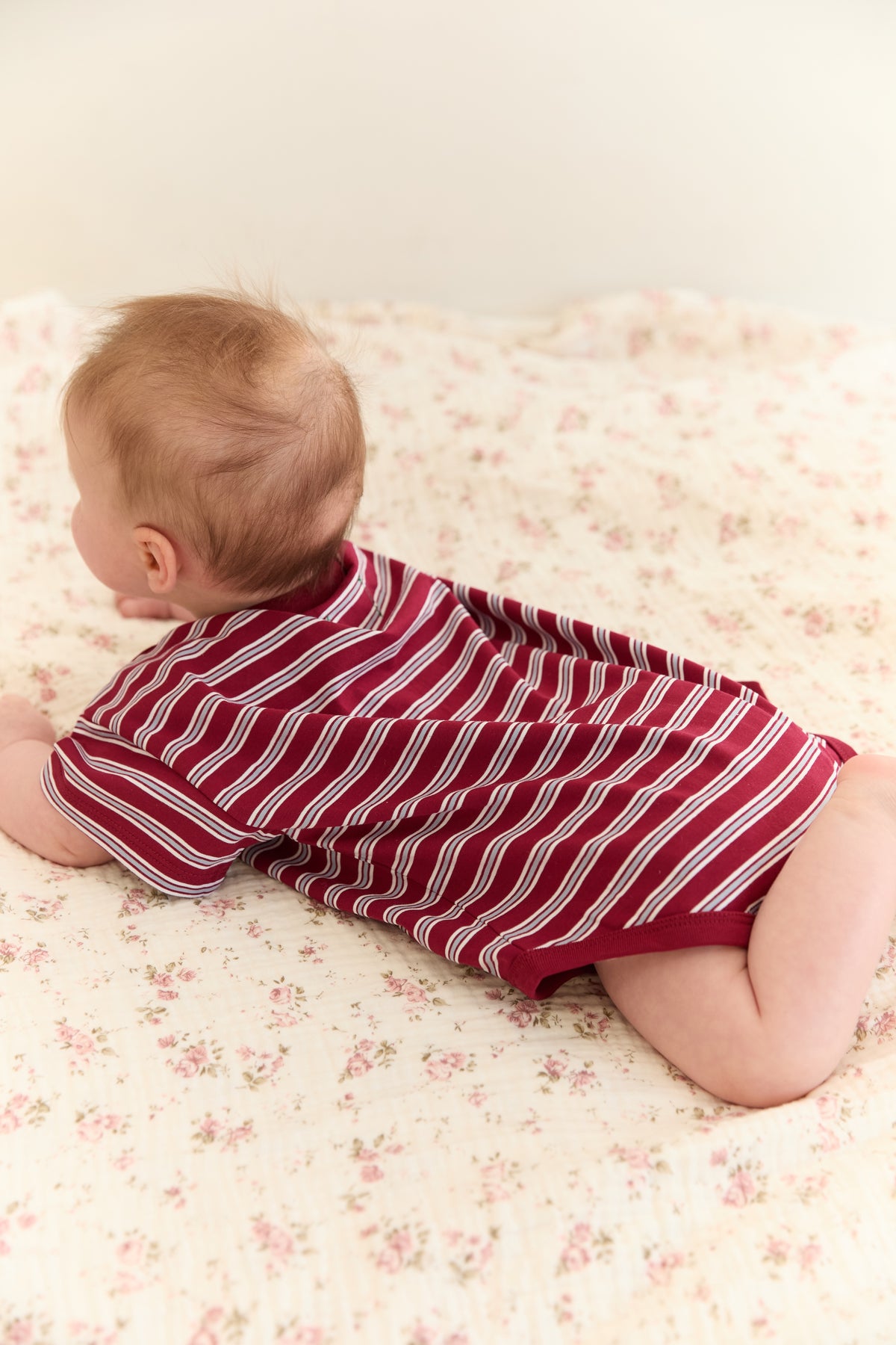 juni jnr riley t-shirt romper - cherry stripe