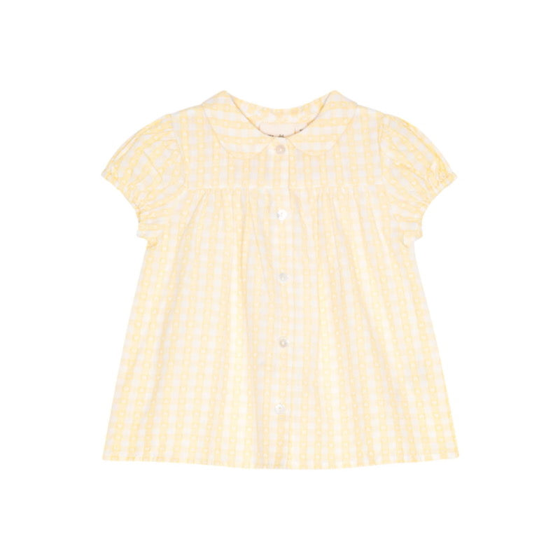 flöss olivia ss shirt - soft yellow heart gingham