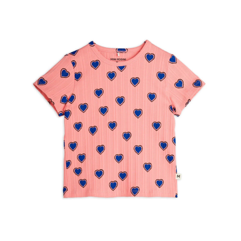 mini rodini outlined hearts aop ss tee
