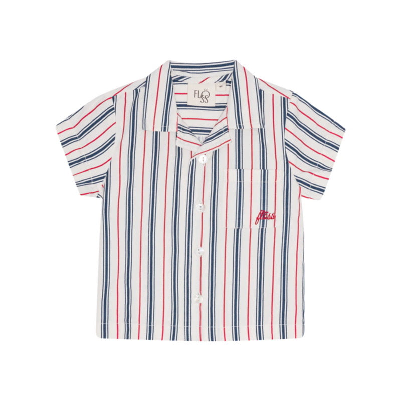 flöss miles ss shirt - red / blue stripe