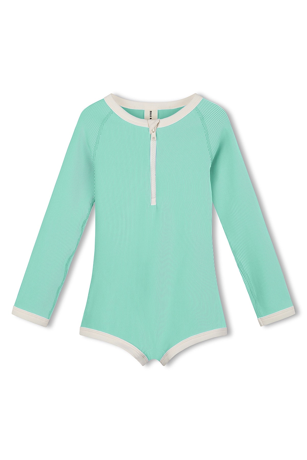 zulu & zephyr mini stripe rashie onesie - aqua