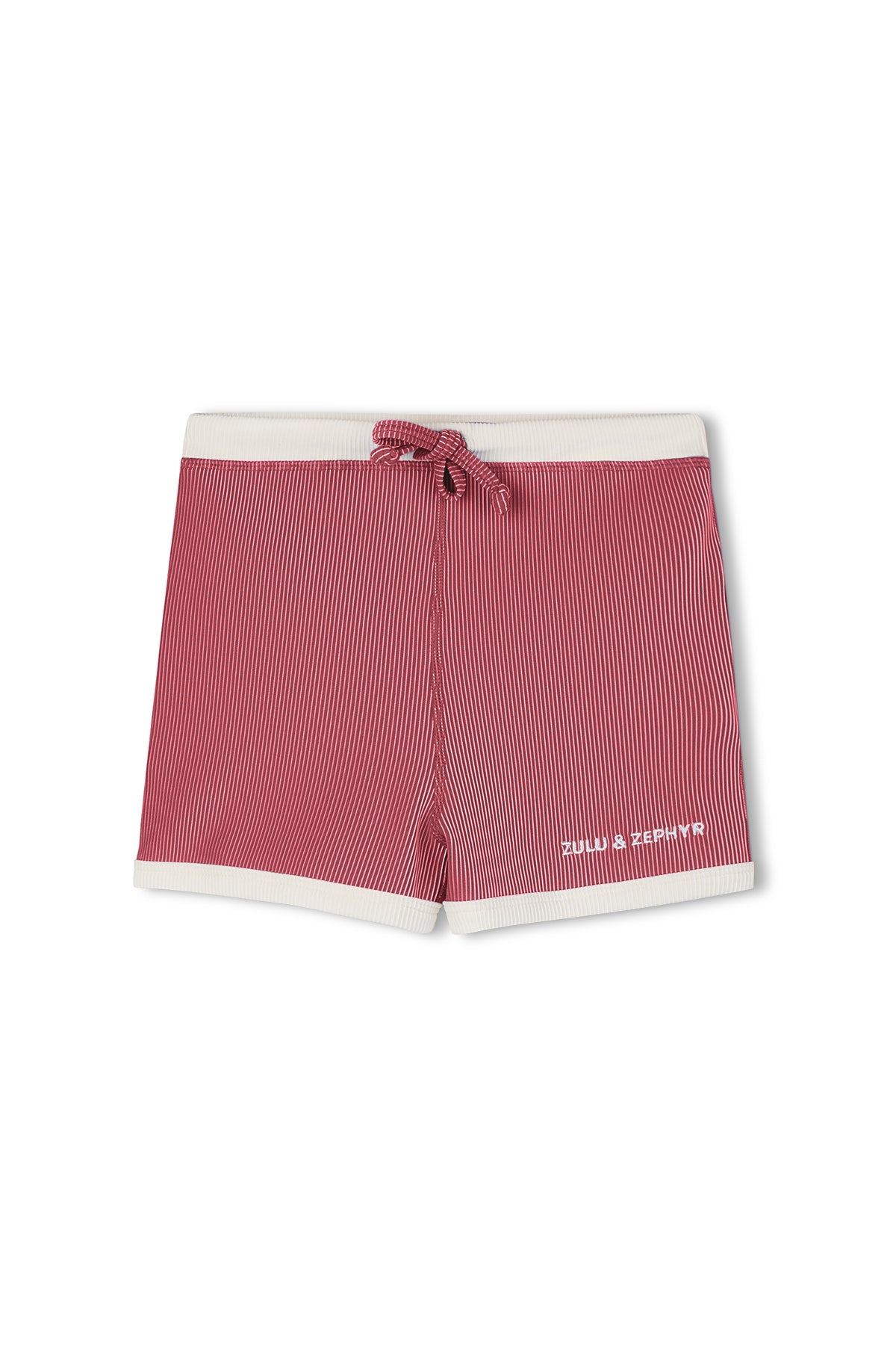 zulu & zephyr mini stripe surf short - clay red