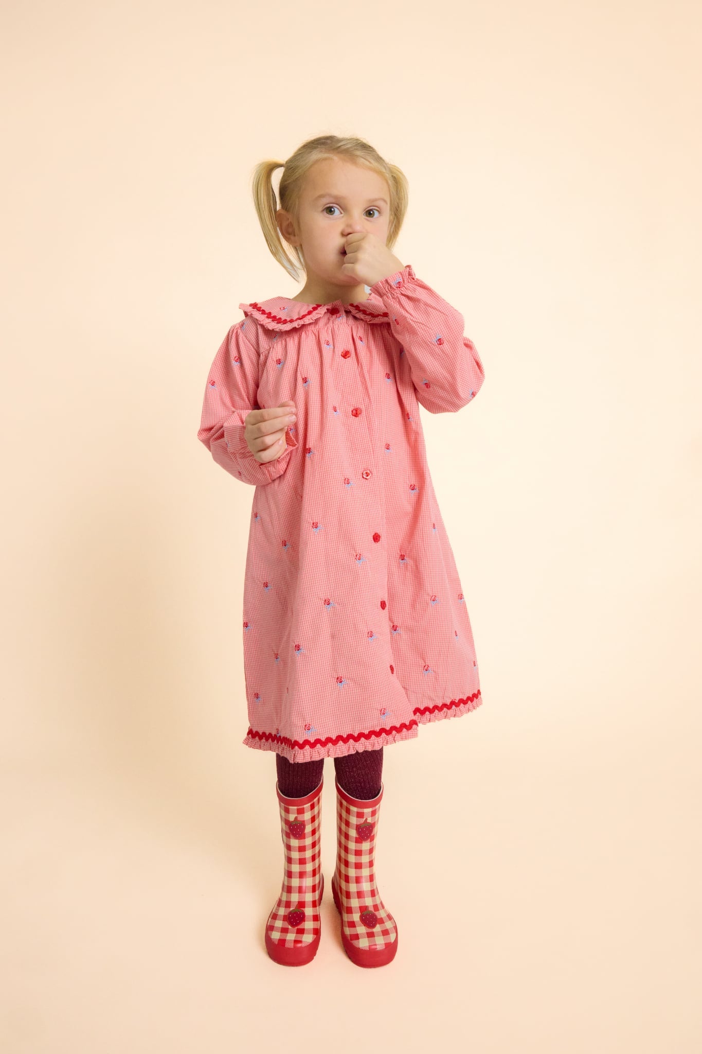 flöss sonja dress - pink rose gingham (pre order)