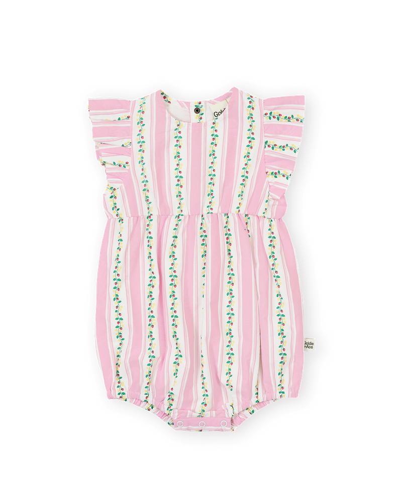 goldie + ace antique stripe strawberry lani romper