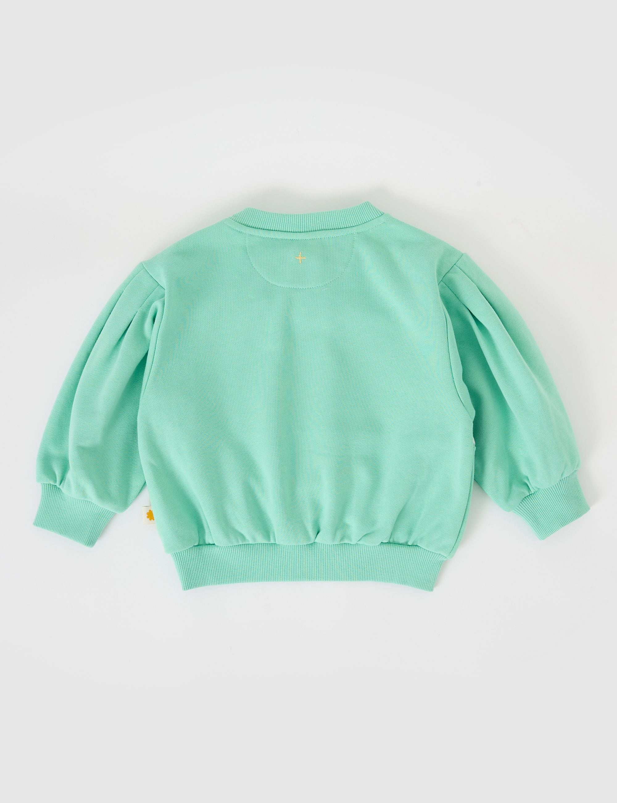 goldie + ace hazel puff sleeve bunny sweater - mint