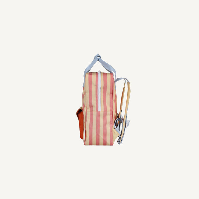 sticky lemon medium envelope backpack - pink stripe