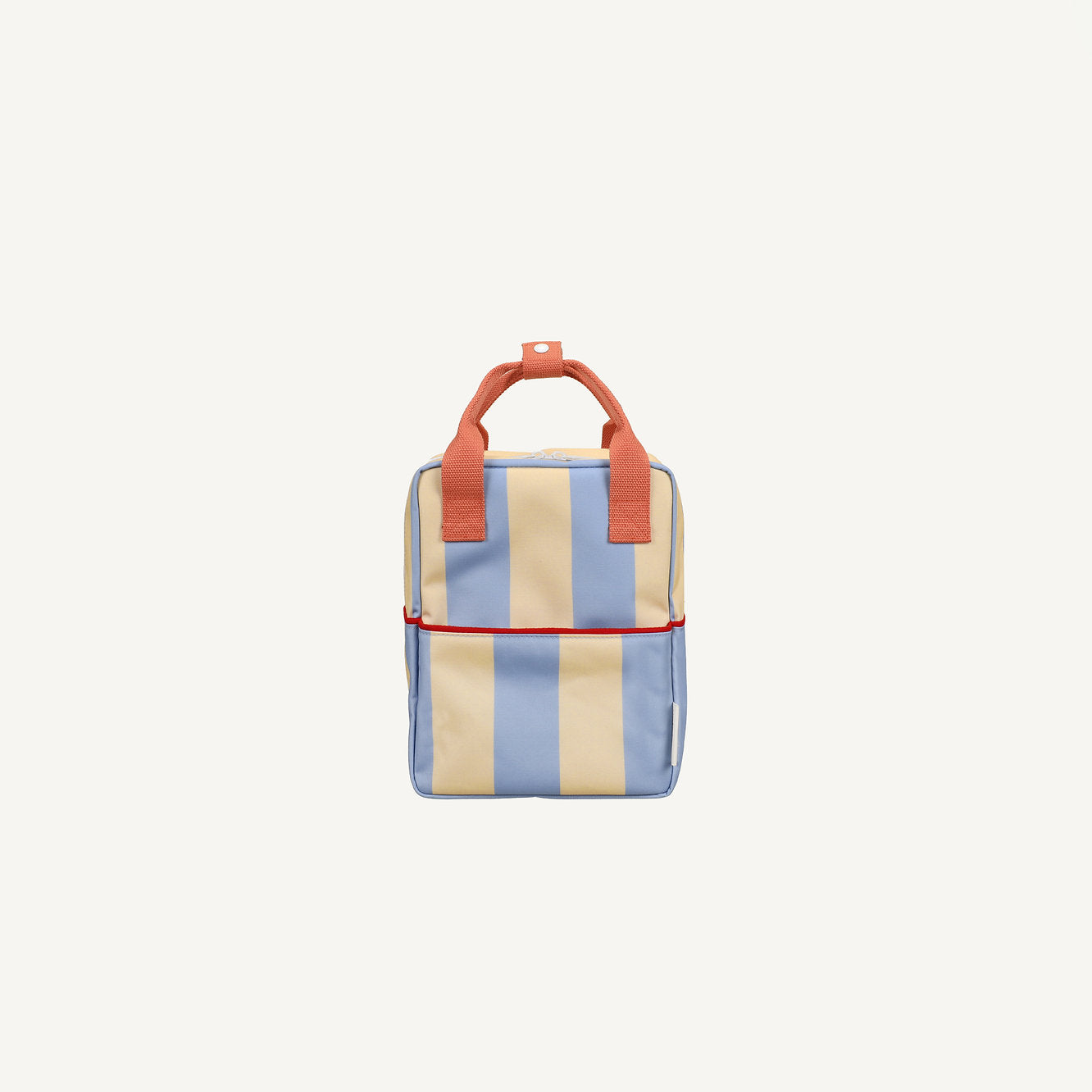 sticky lemon small backpack - striped cloud blue + twiggy beige