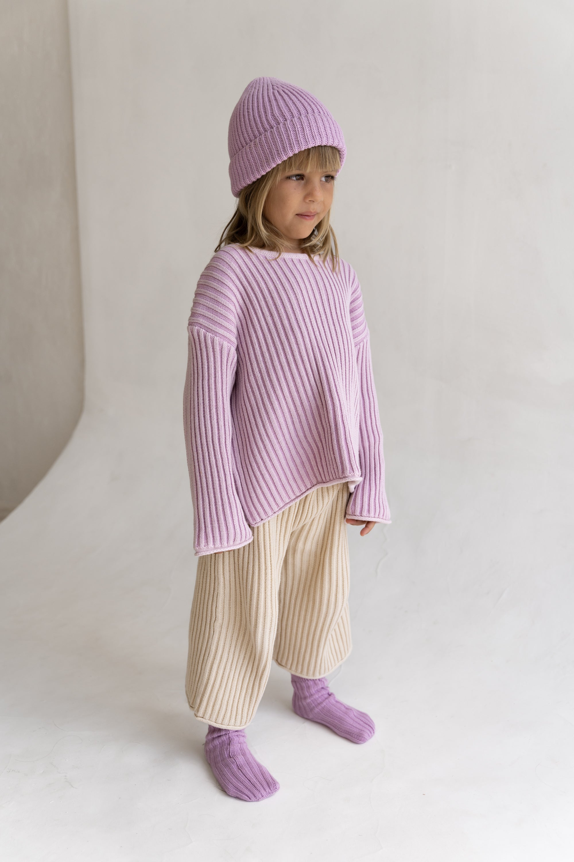 illoura the label essential knit jumper - mauve stripe