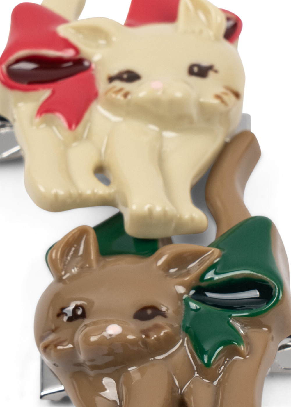 konges slojd 2 pack kitten hair clips - bow kitty (pre order)