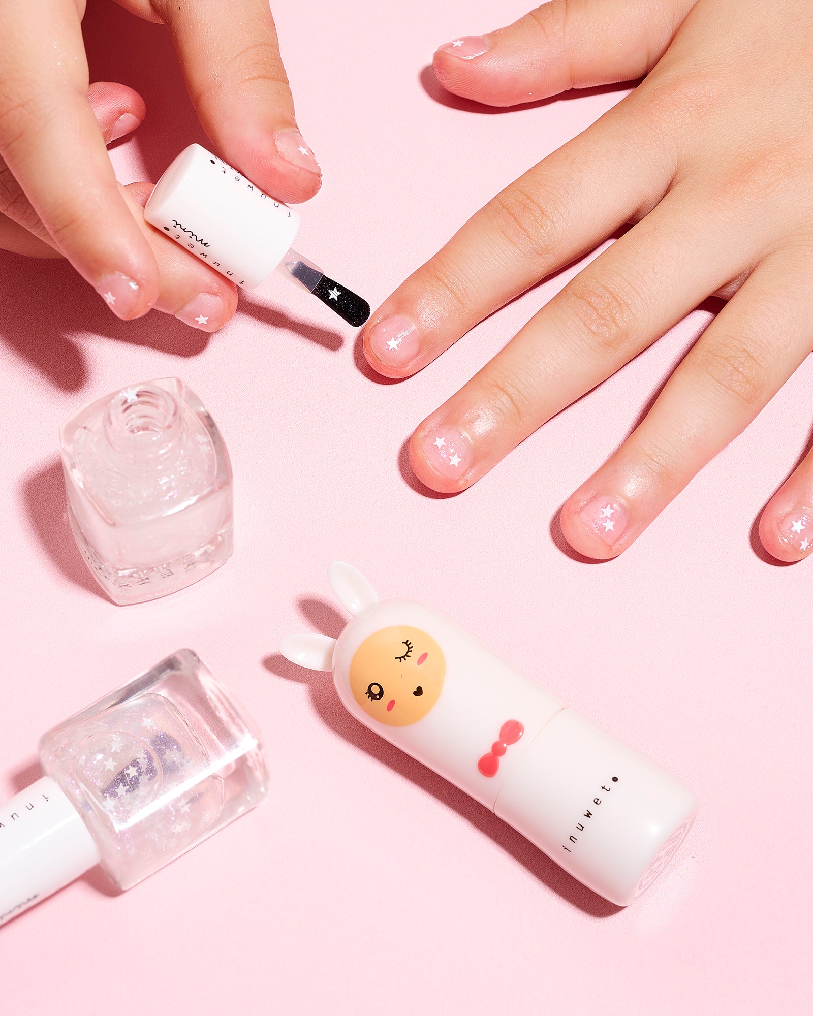 inuwet water based nail polish - silver vanilla