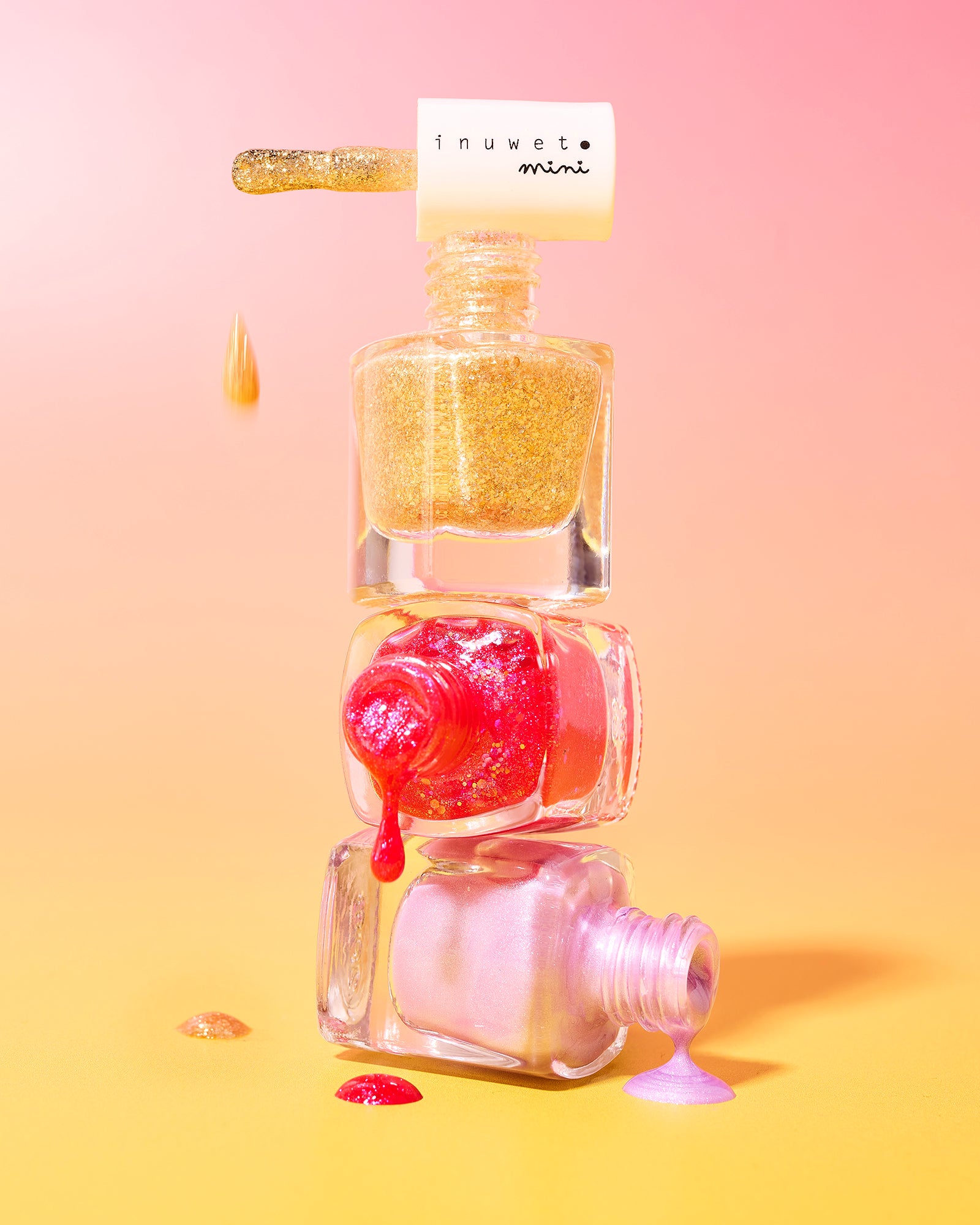 inuwet water based nail polish - golden papaya