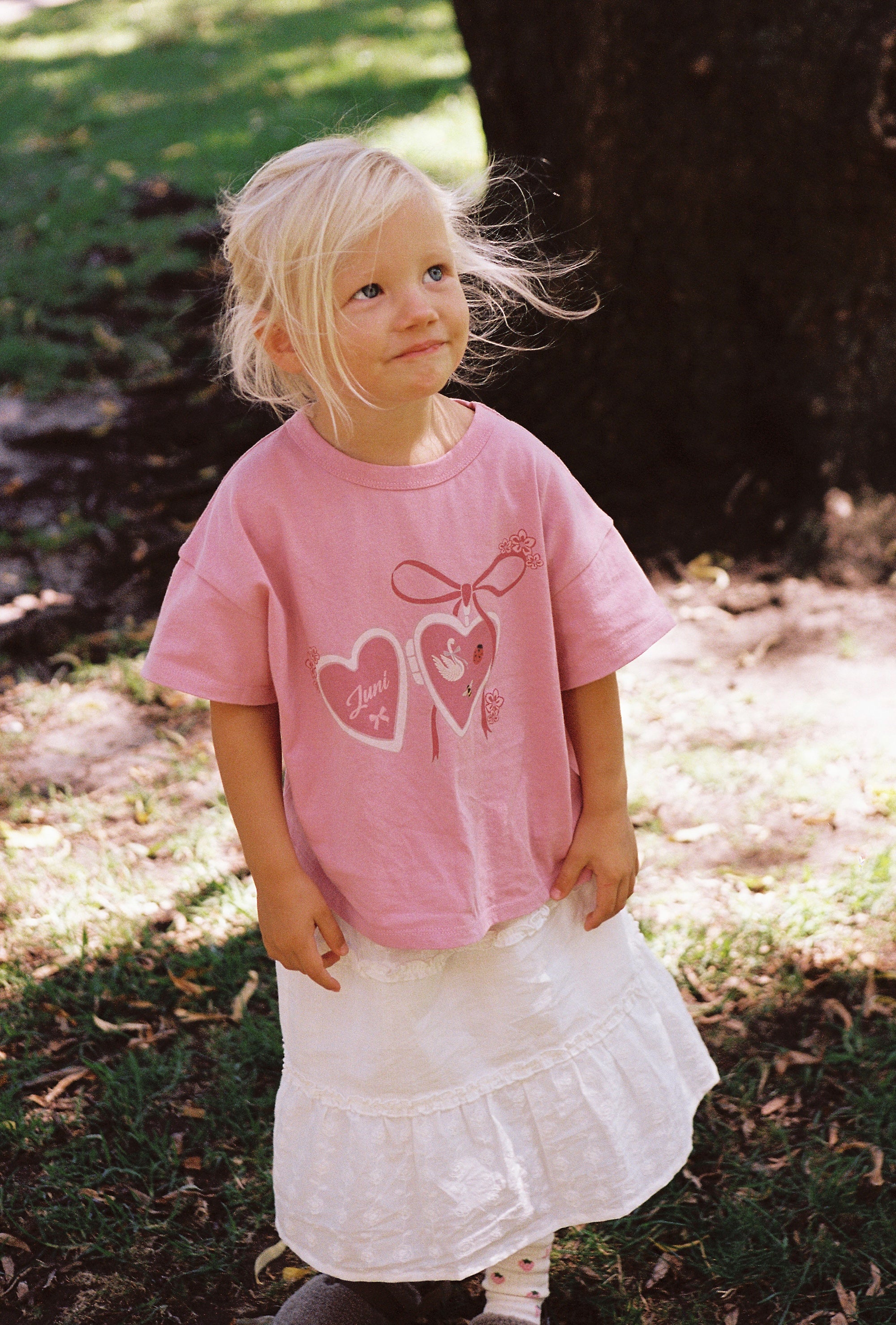 juni jnr love locket tee - pink