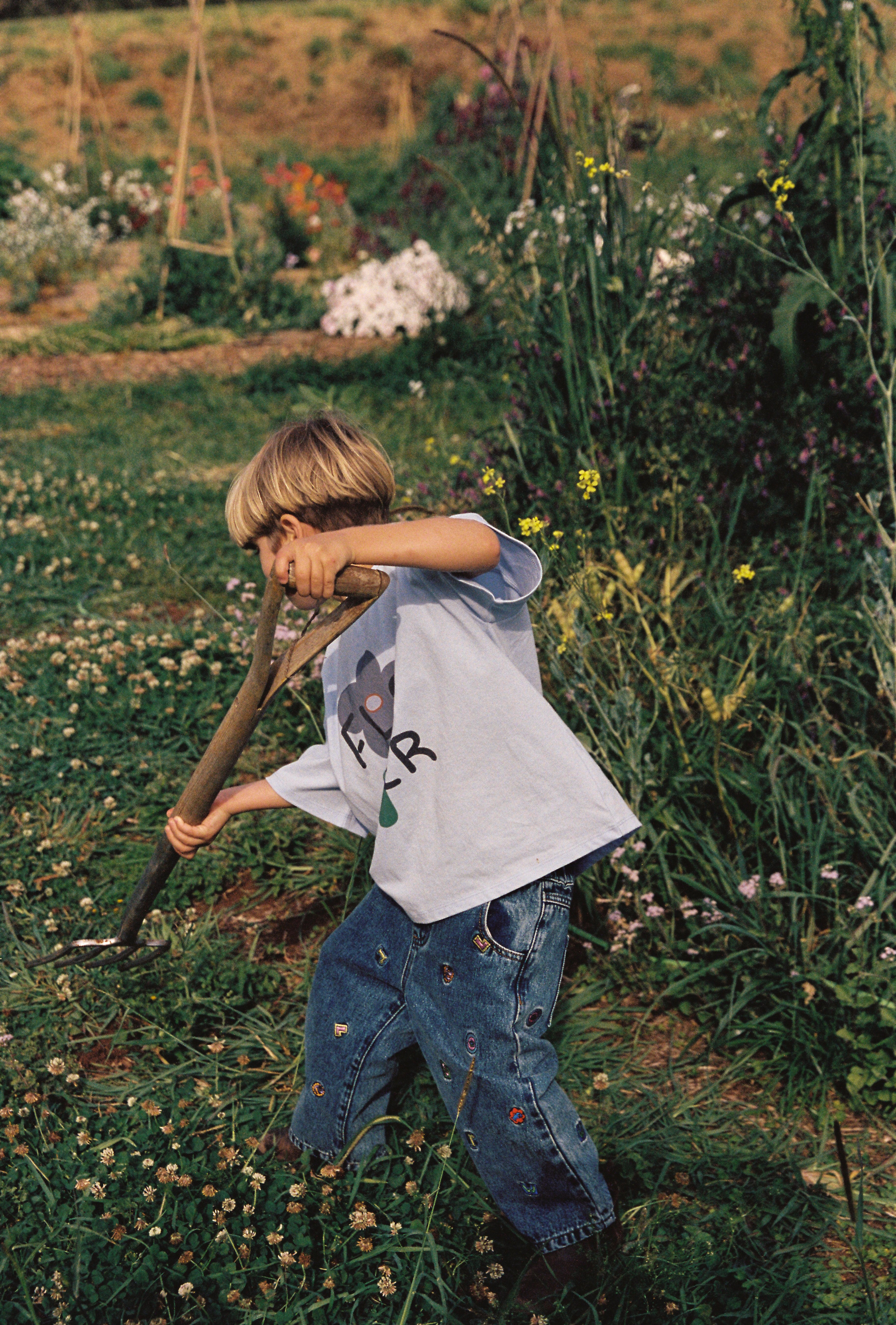 juni jnr bloom tee - light blue