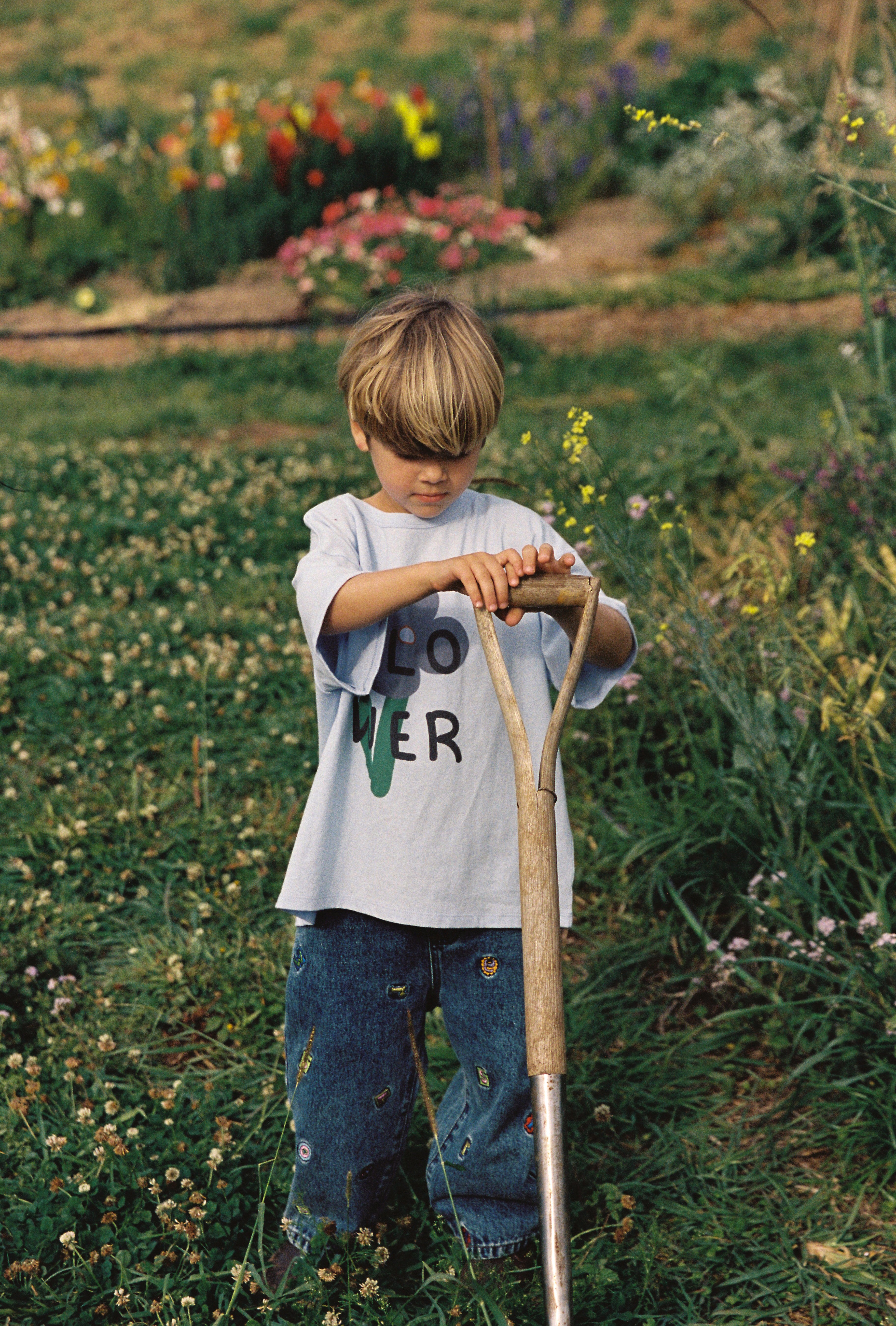 juni jnr bloom tee - light blue