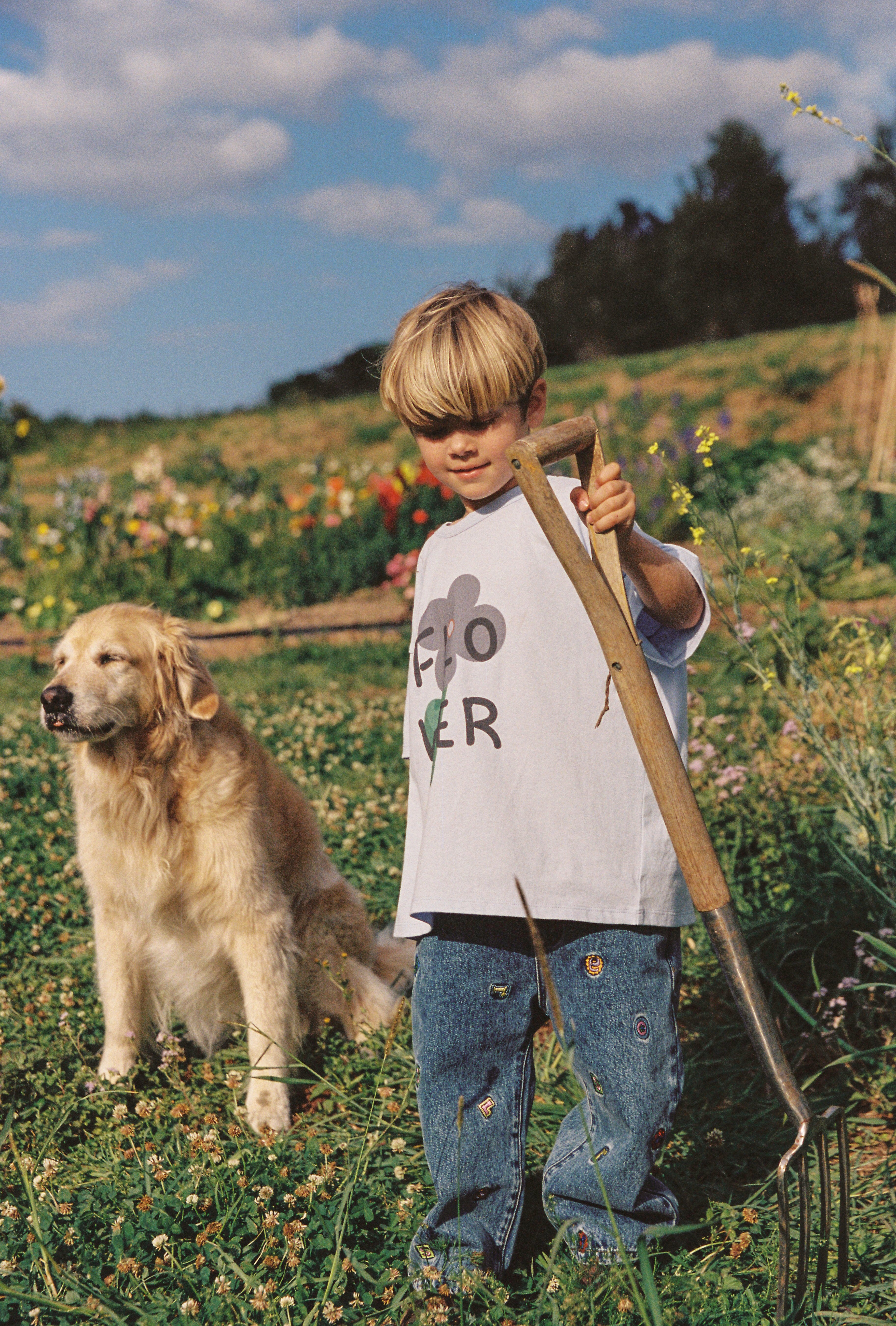 juni jnr bloom tee - light blue