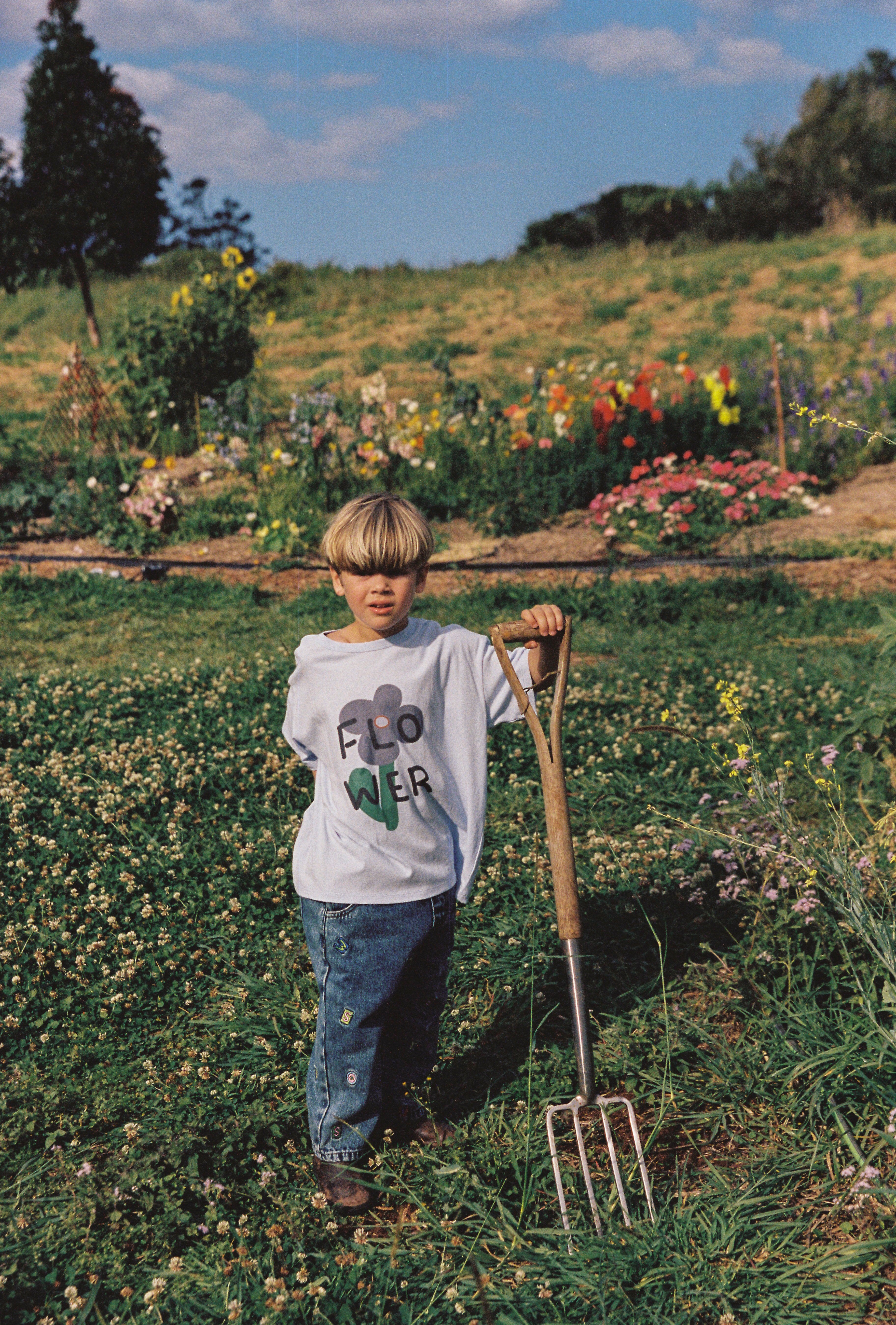 juni jnr bloom tee - light blue