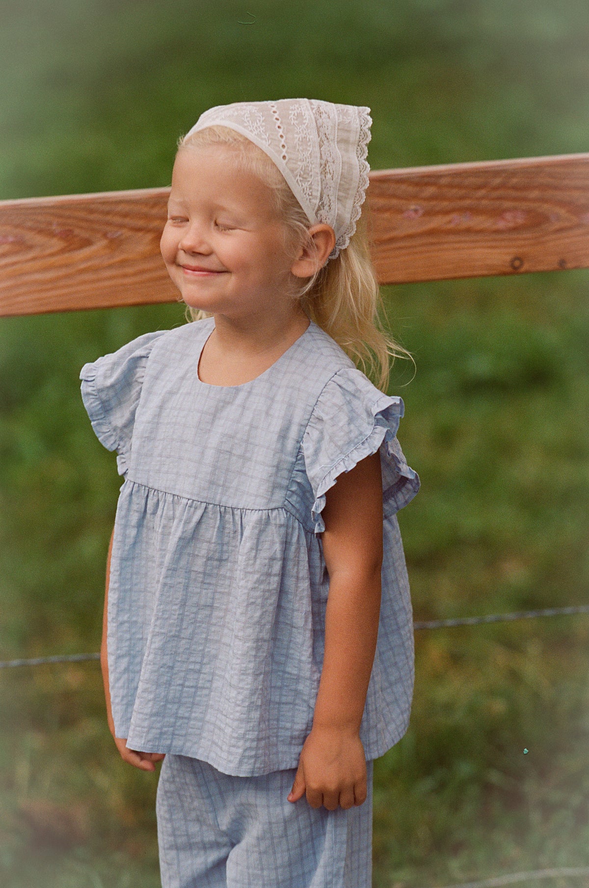 juni jnr JNR lace headscarf - blanc