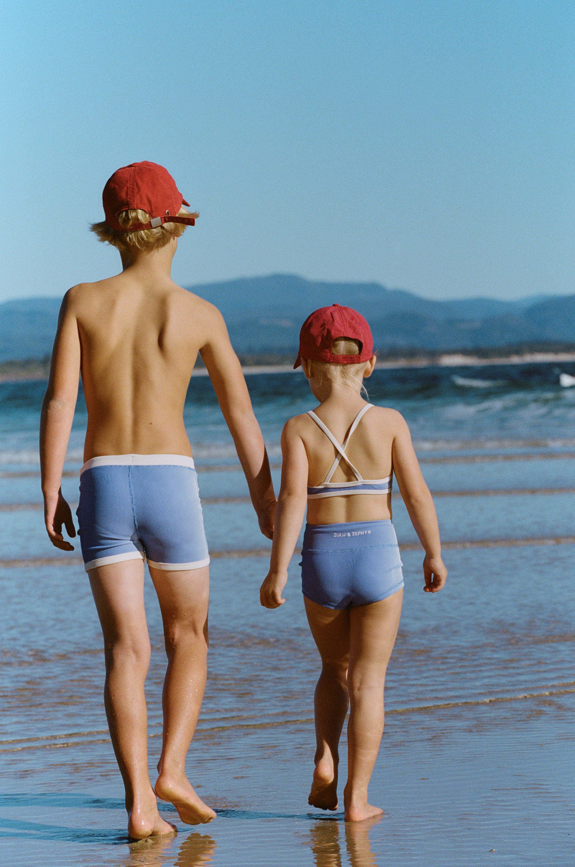 zulu & zephyr mini stripe surf short - sea blue
