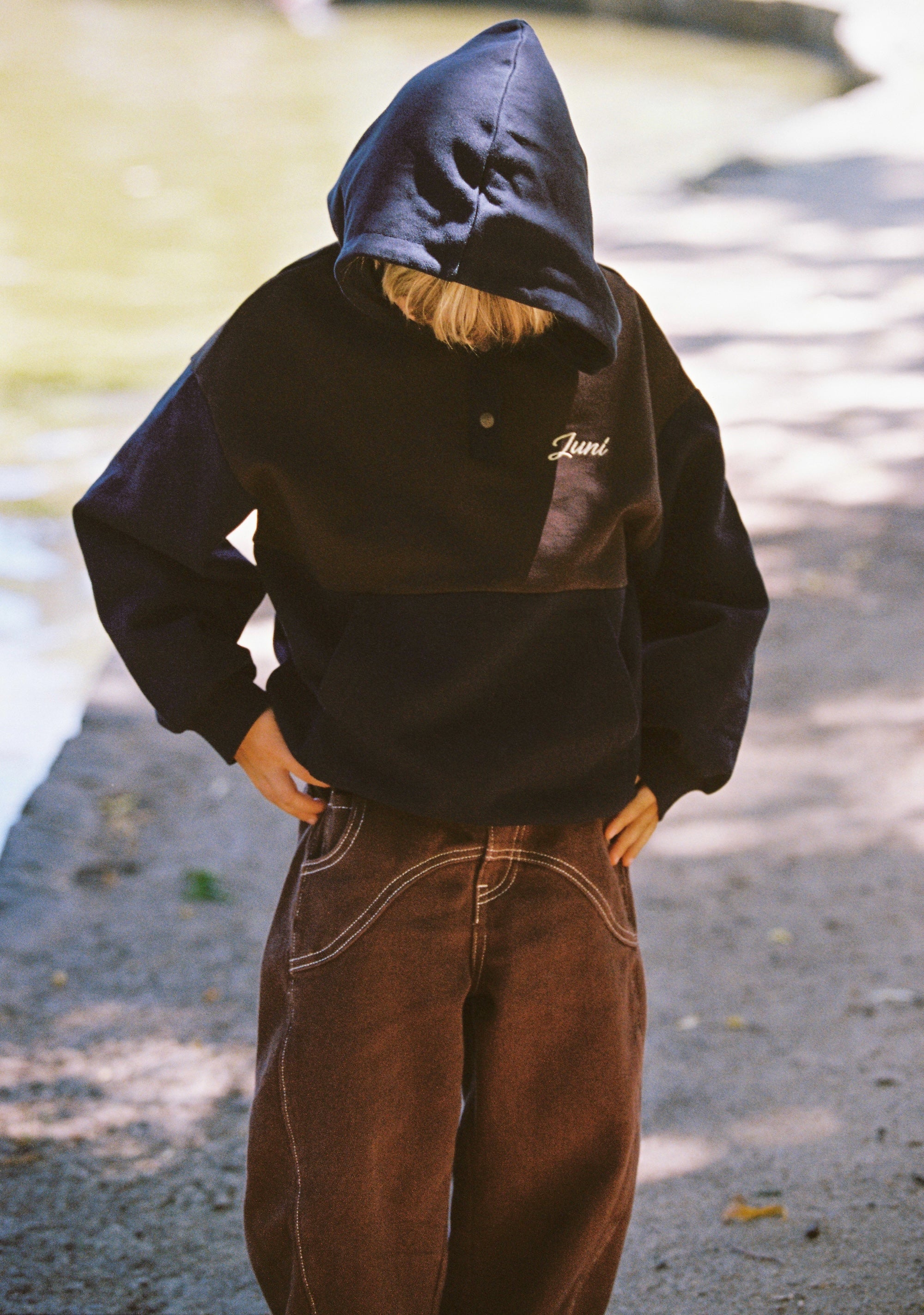 juni jnr dylan barrel leg jean - cocoa