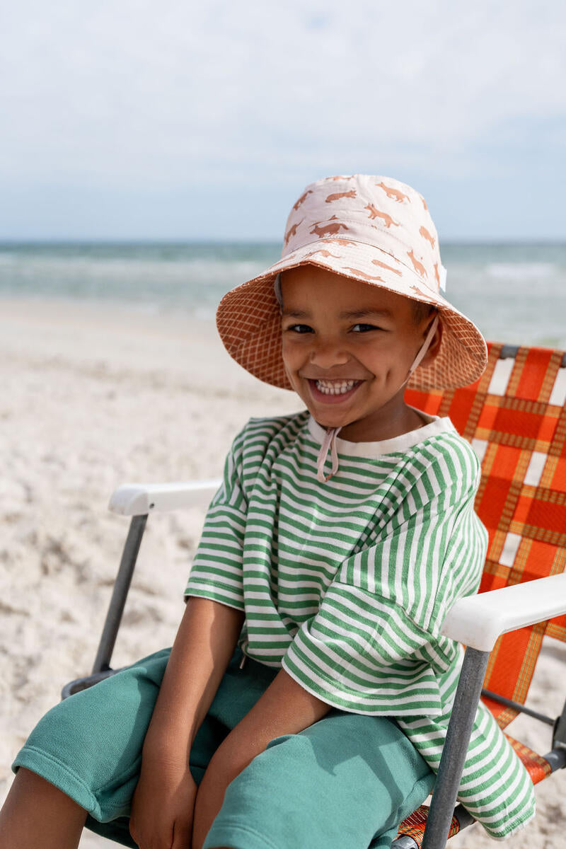 acorn kids red dog wide brim bucket hat