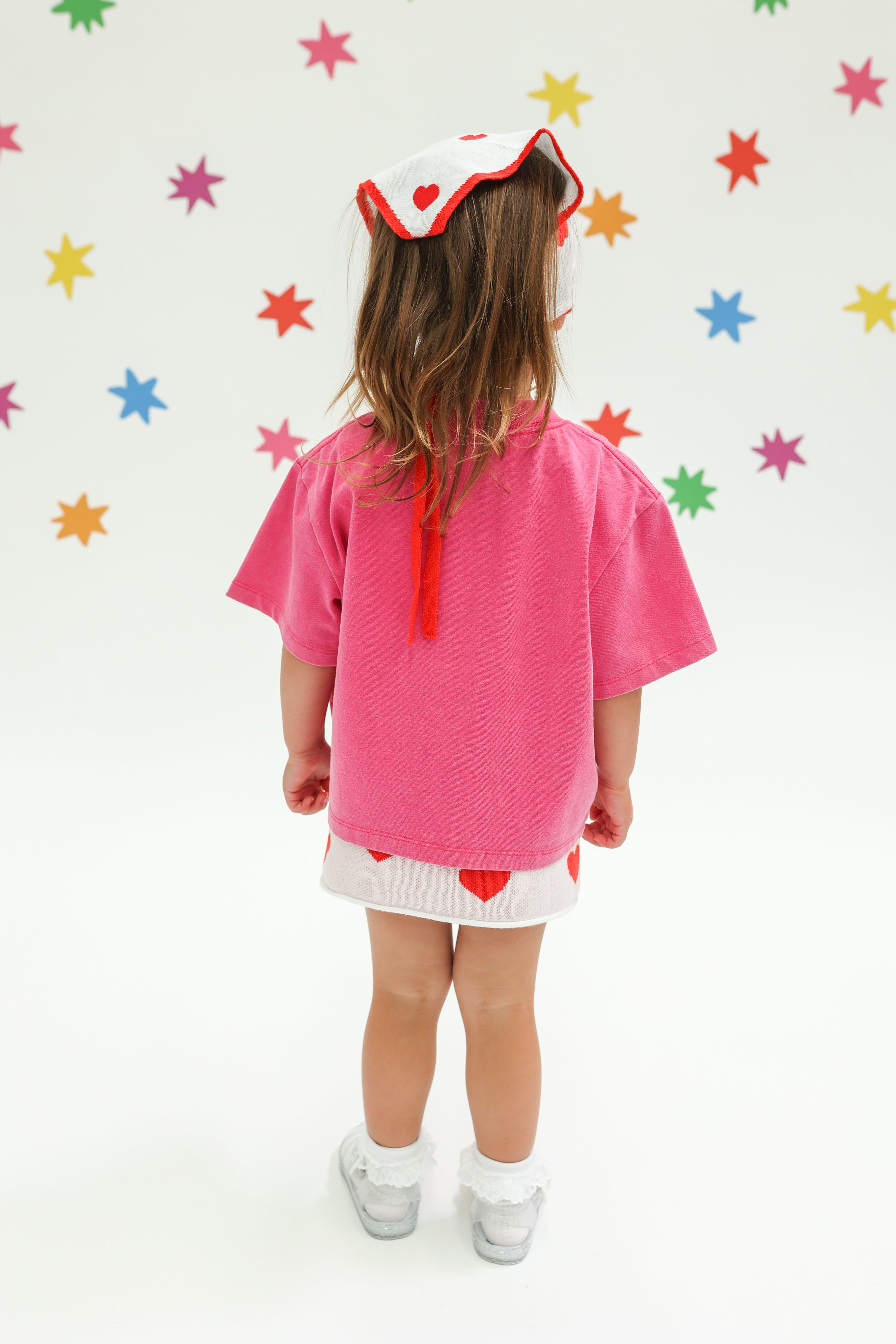 sunday siblings sunday tee - acid wash dark pink