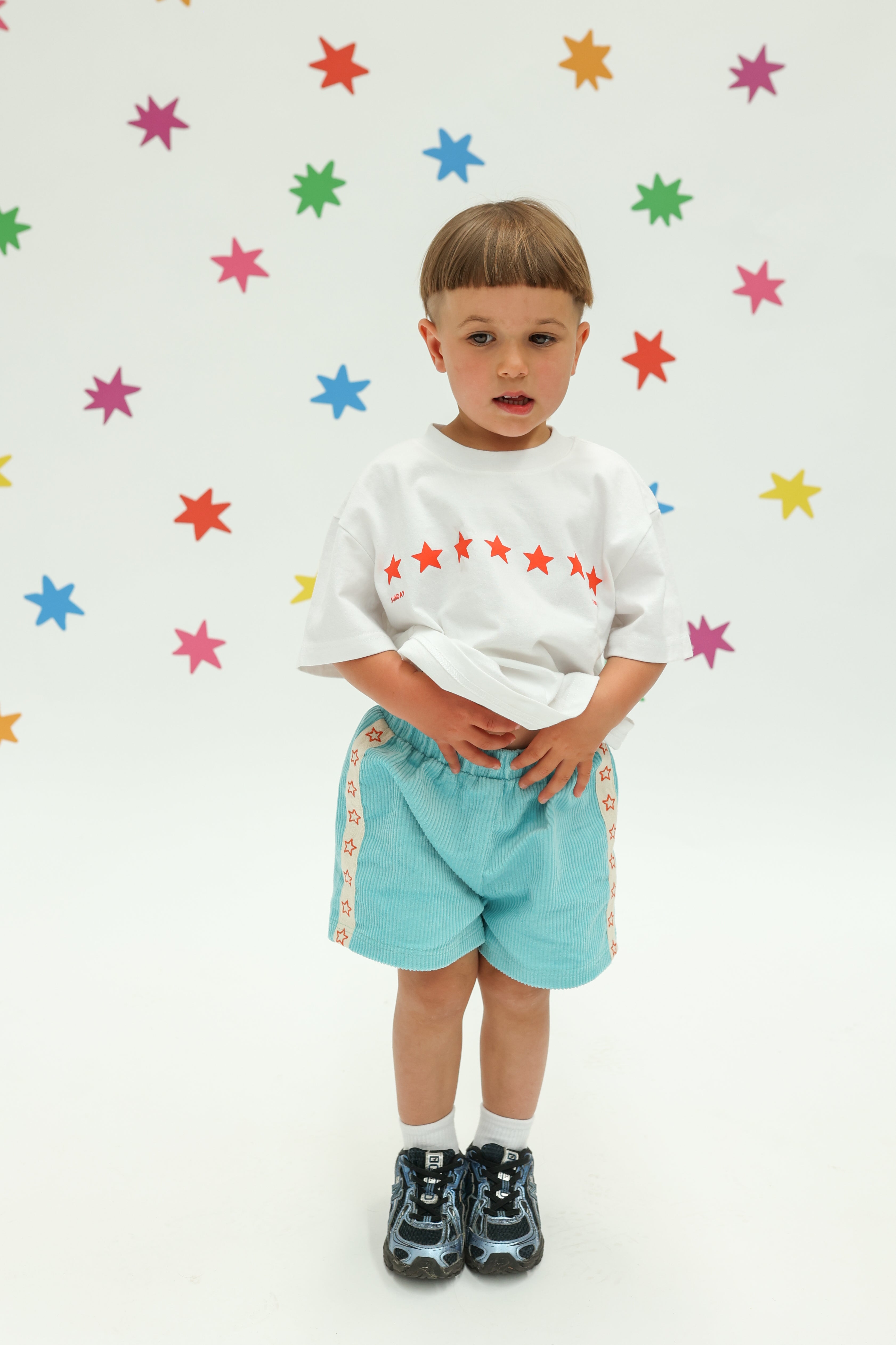 sunday siblings playtime cord shorts - light blue