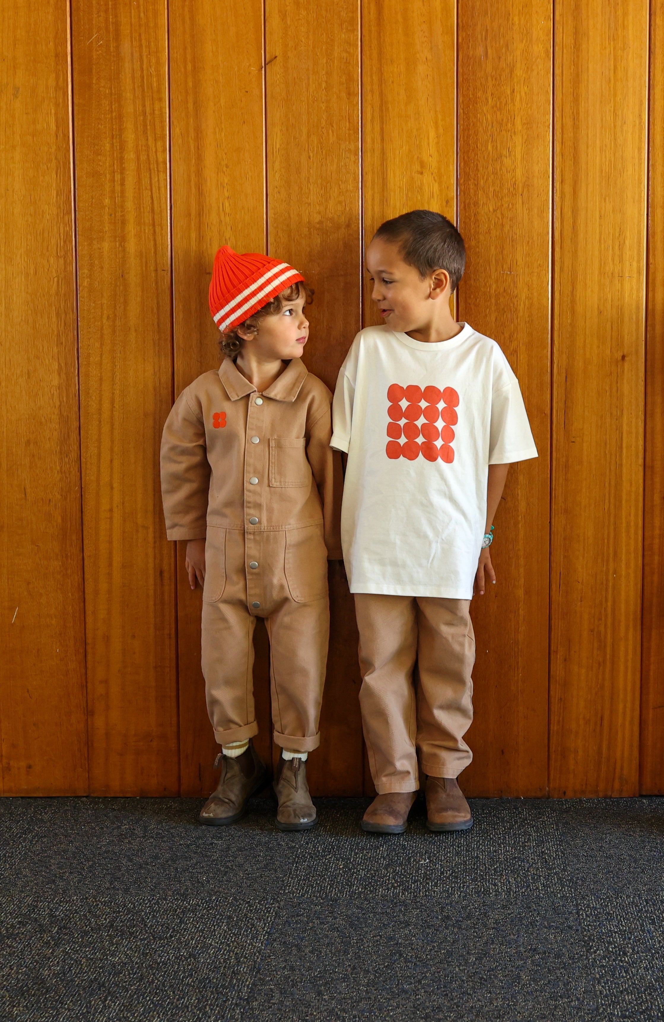 grown organic denim boilersuit - clay