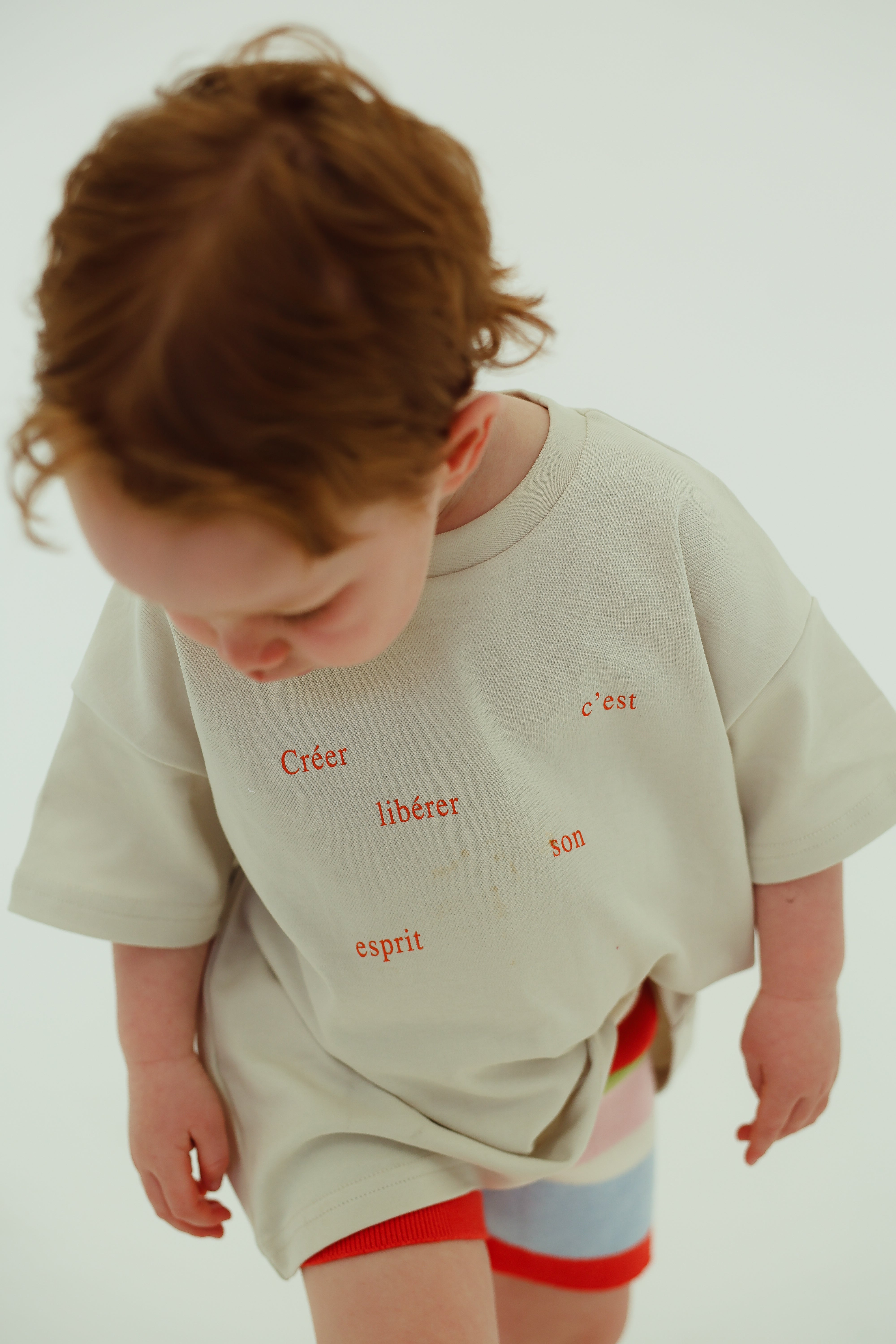 by billie ces't organic cotton tee - cream/red