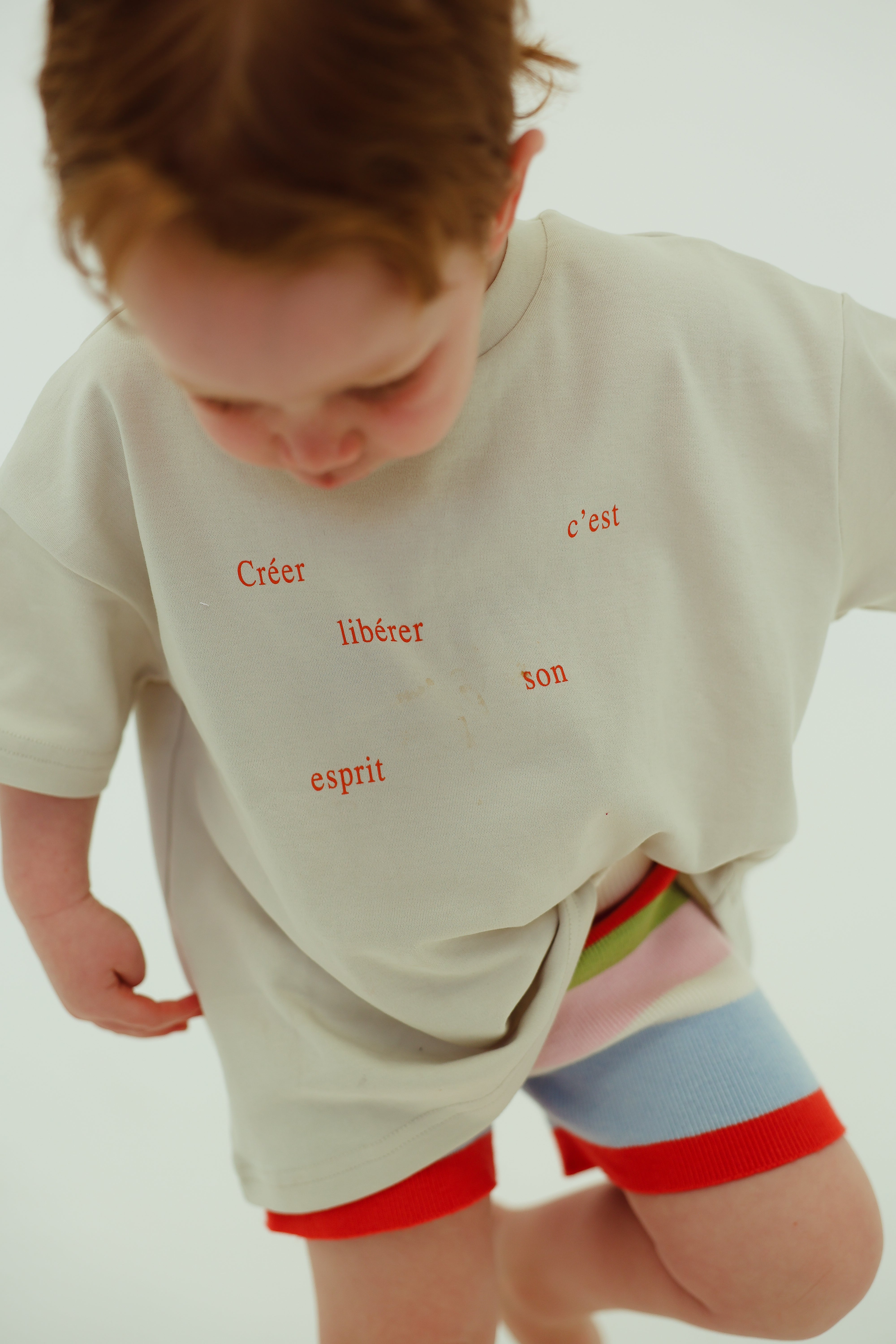 by billie ces't organic cotton tee - cream/red