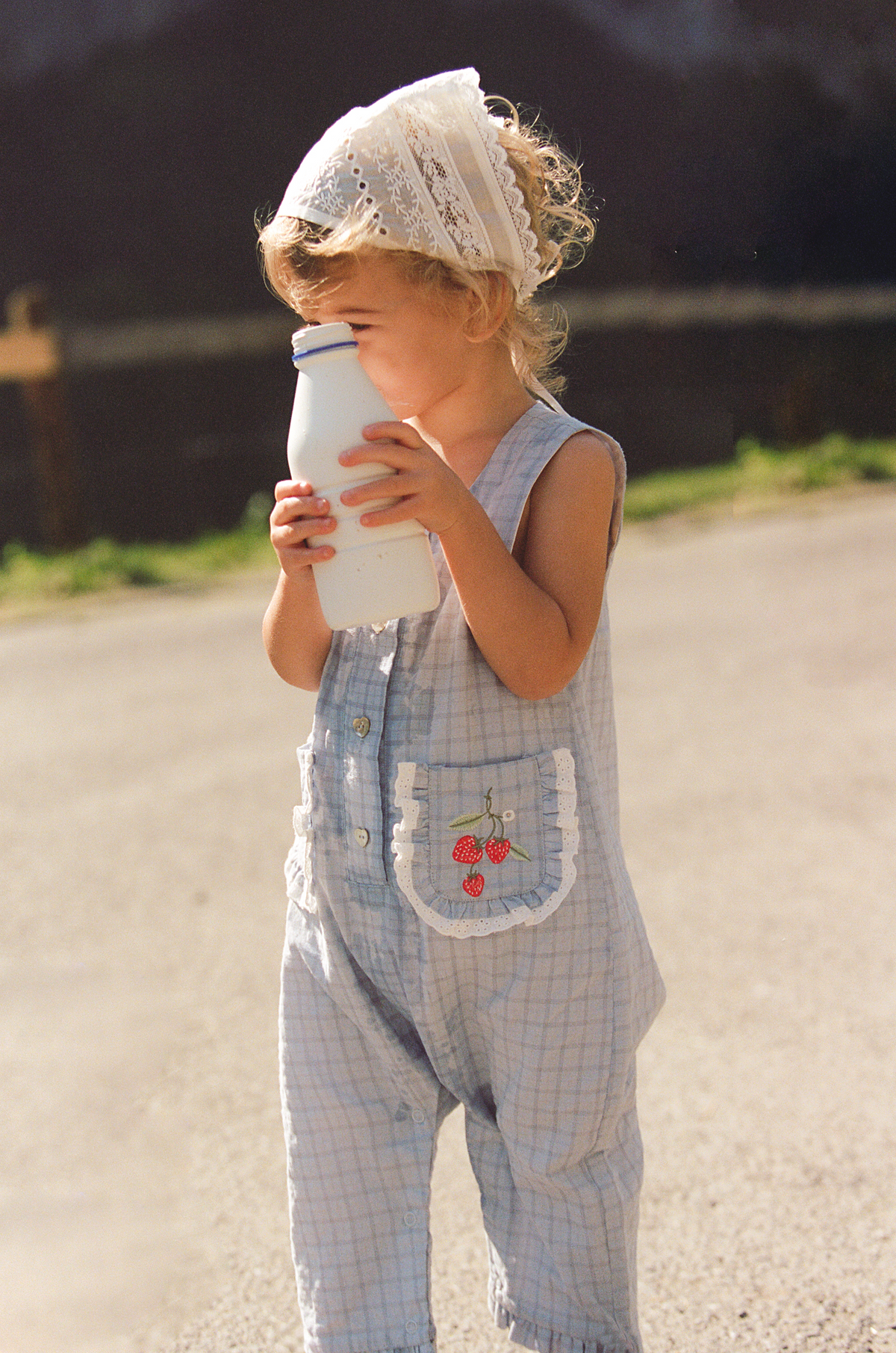 juni jnr charlotte romper - sky gingham