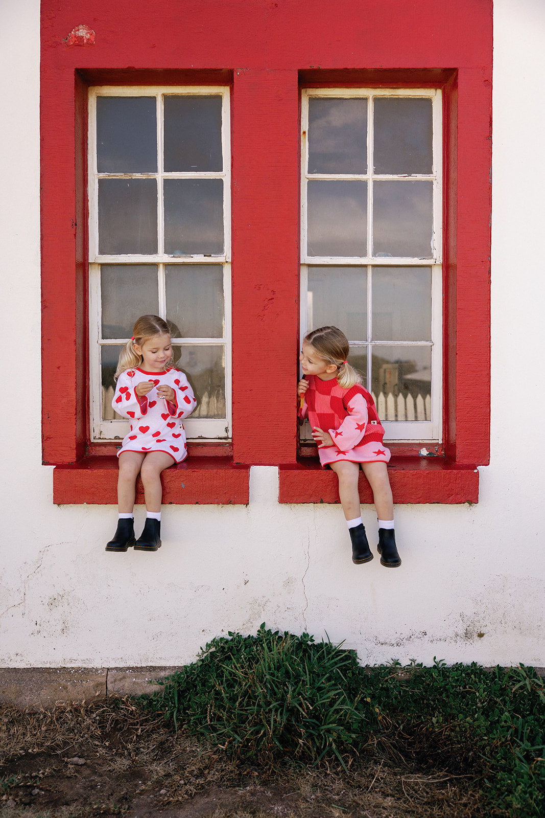 sunday siblings nonno vest - pink + red (pre order)