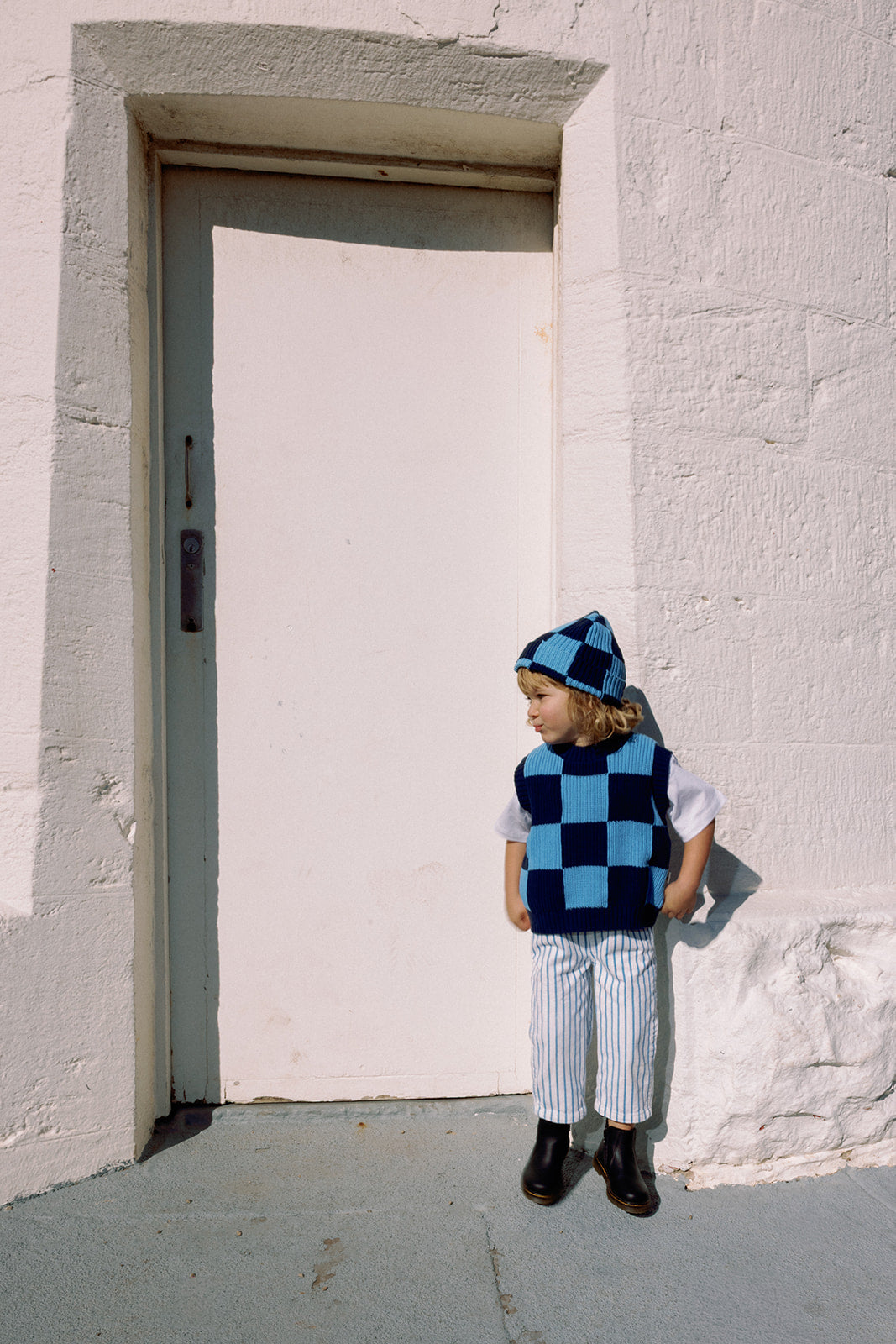 sunday siblings nonno vest - light + dark blue (pre order)