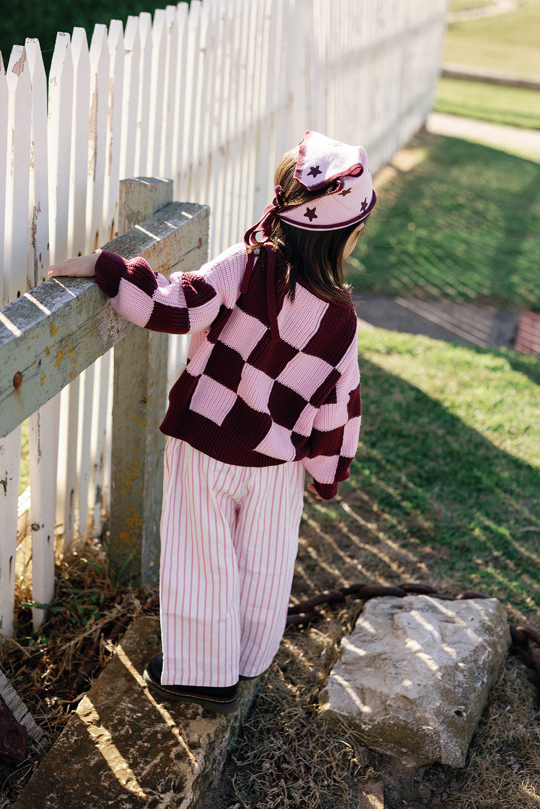 sunday siblings ninch pants - pink stripes (pre order)