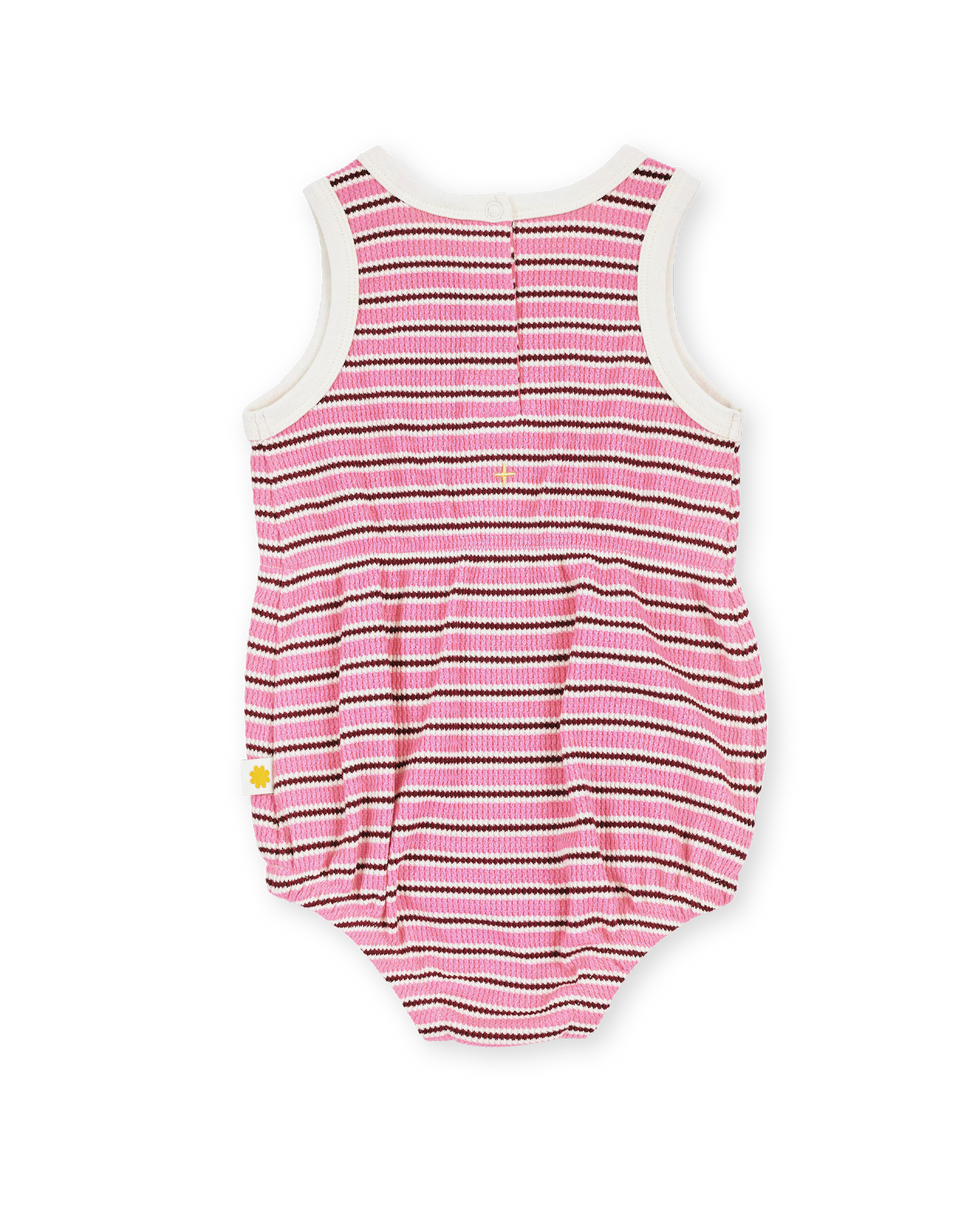 goldie + ace waffle bubble romper - pink stripe