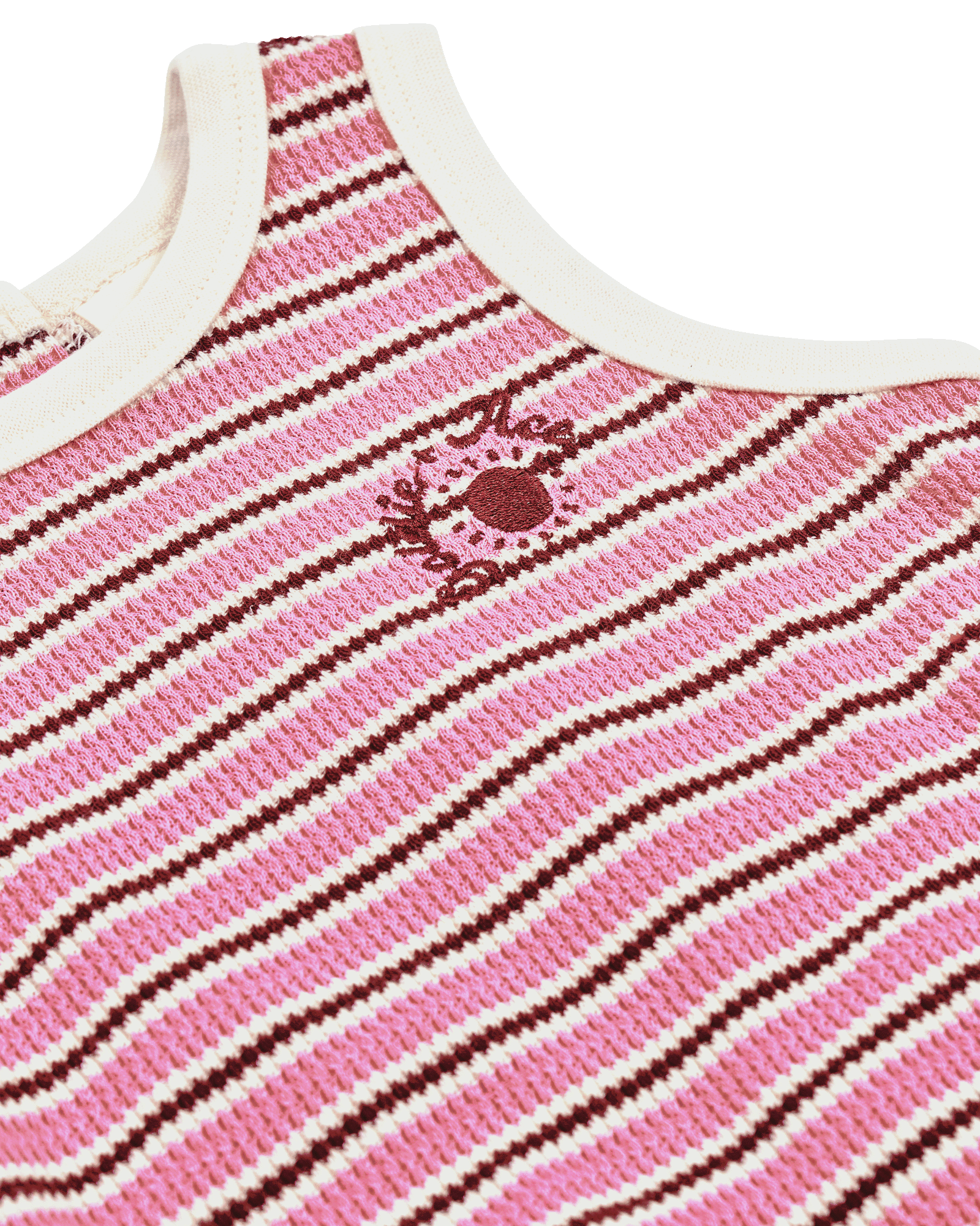 goldie + ace waffle bubble romper - pink stripe