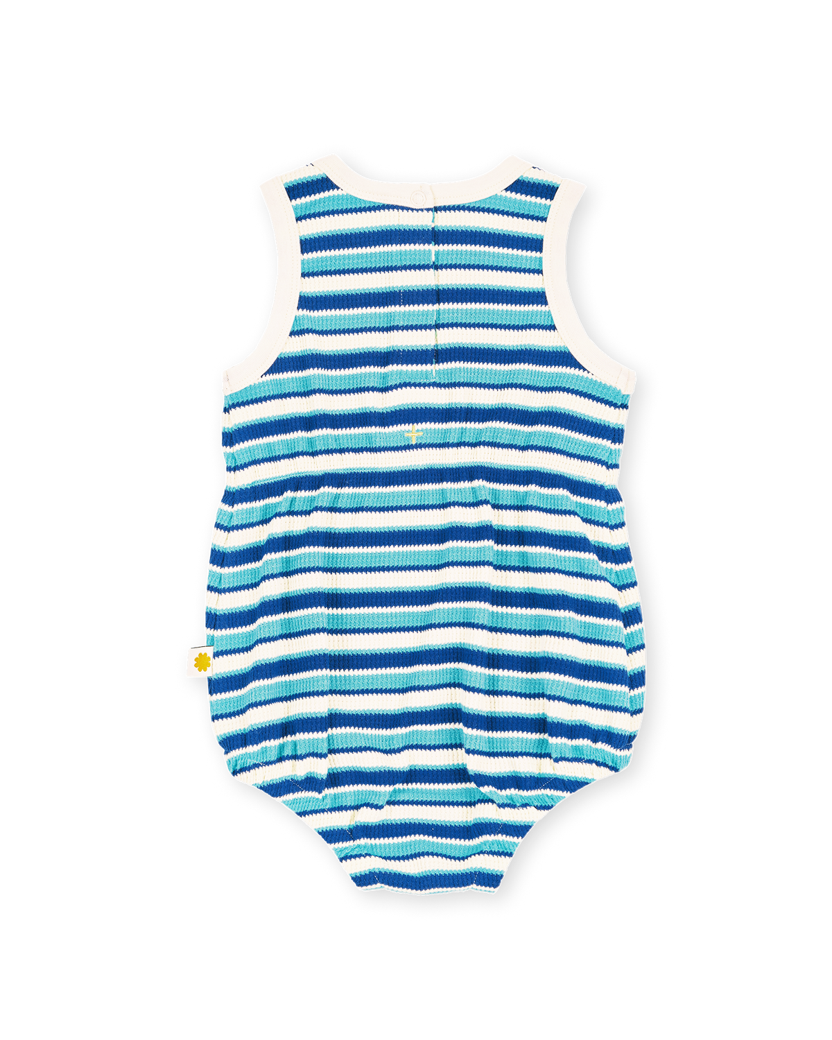 goldie + ace waffle bubble romper - blue stripe