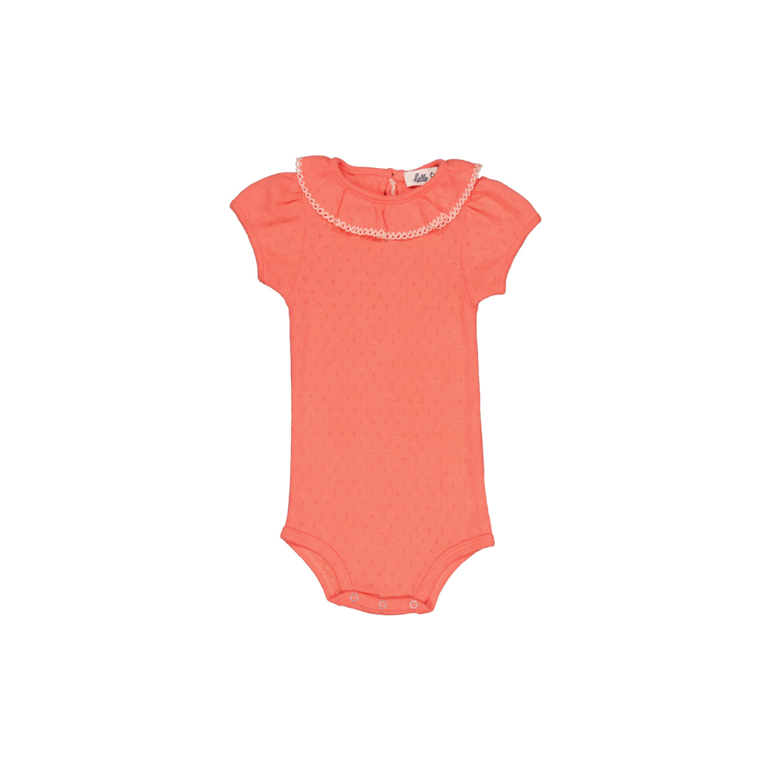 hello simone perrine baby bodysuit - coral