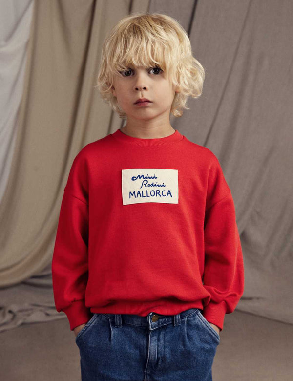 mini rodini mallorca patch sweatshirt - red PRE ORDER