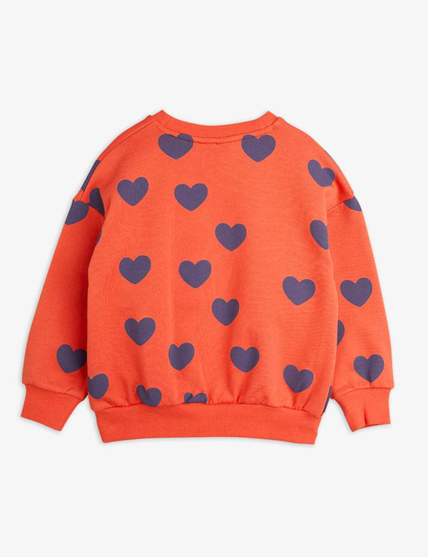 mini rodini hearts aop sweatshirt - red PRE ORDER