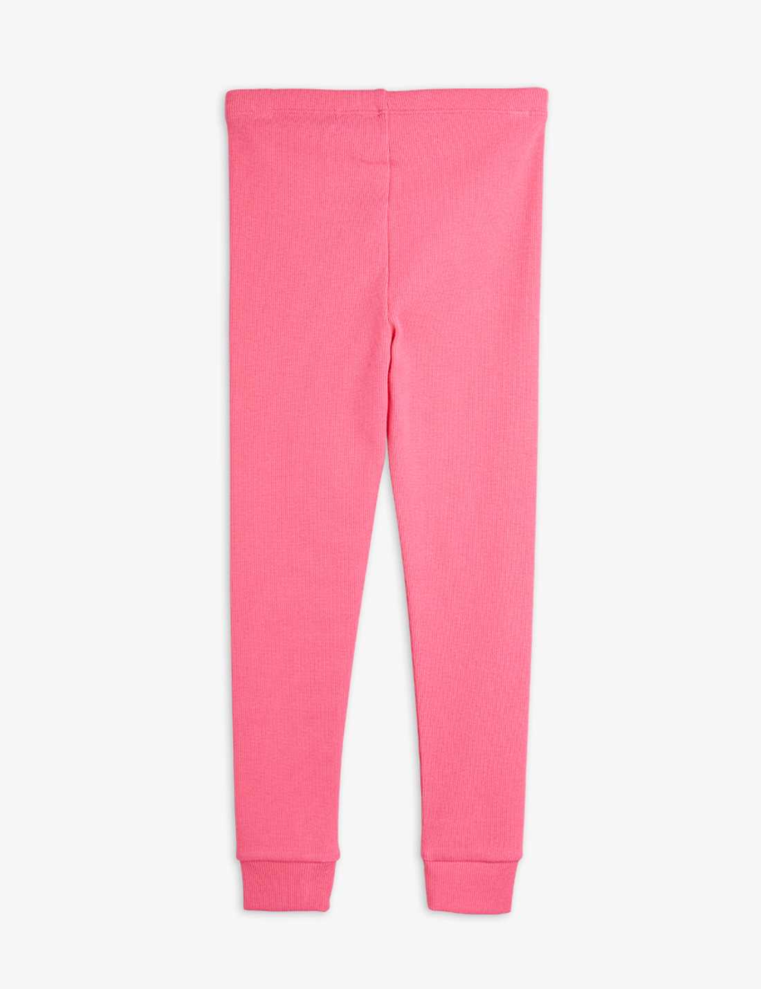 mini rodini solid rib leggings - pink