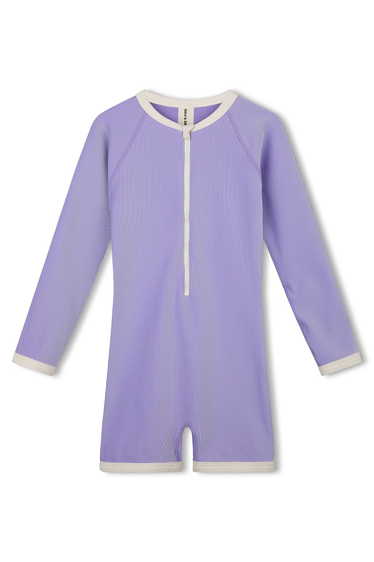 zulu & zephyr mini stripe rib surf suit - grape