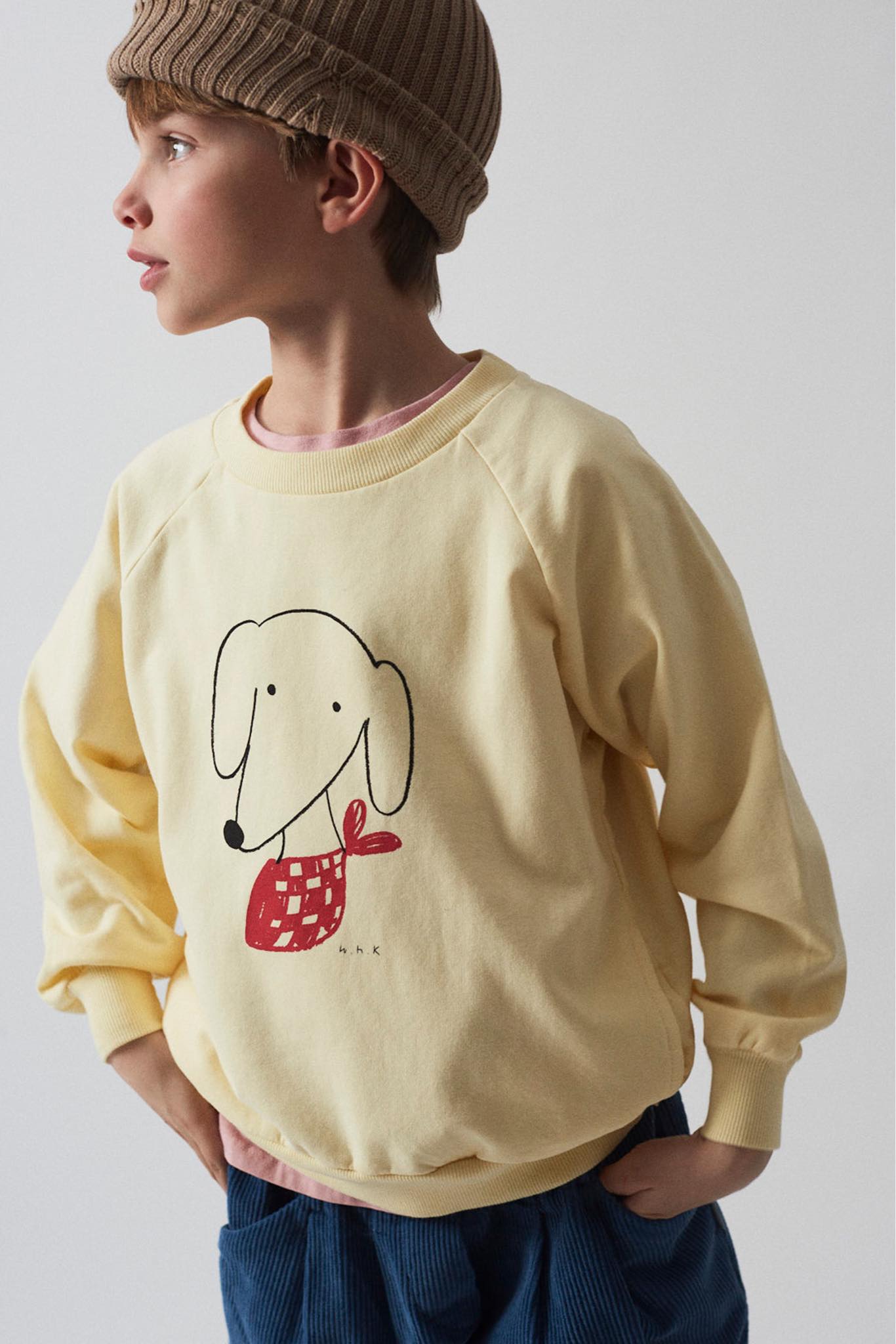 weekend house kids dog sweatshirt - vanille