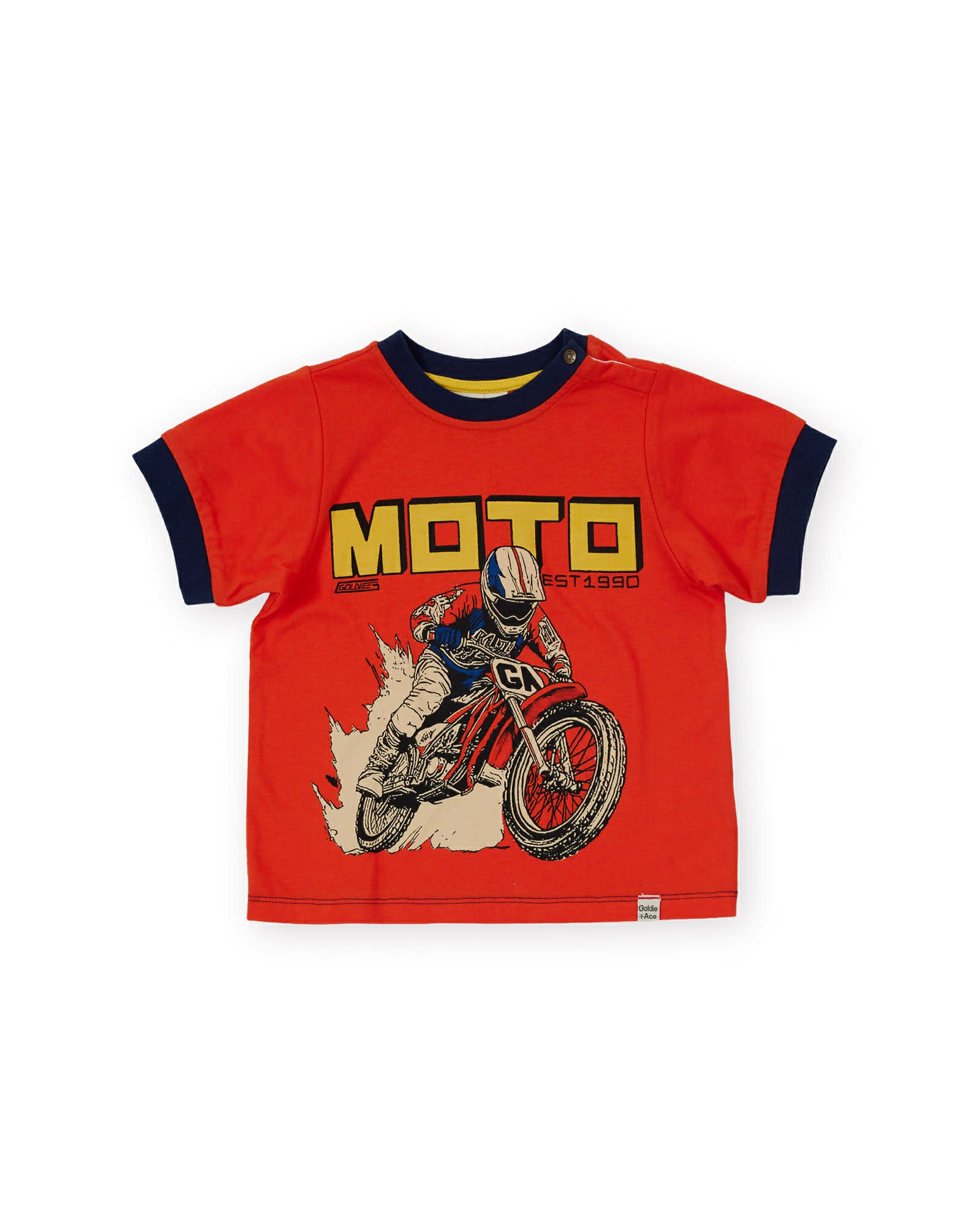 goldie + ace moto ringer t-shirt - red