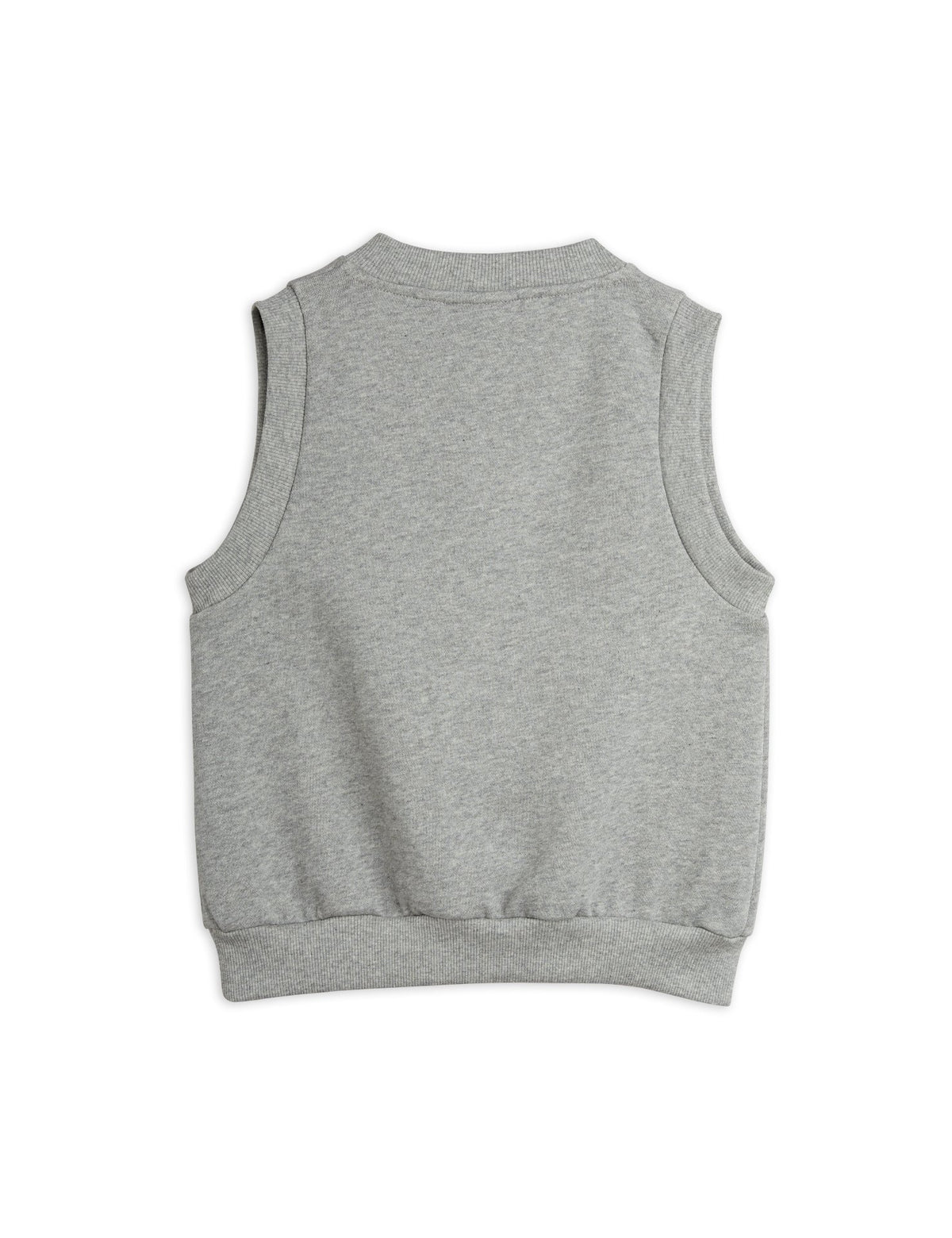 mini rodini feather patch sweater vest - grey melange